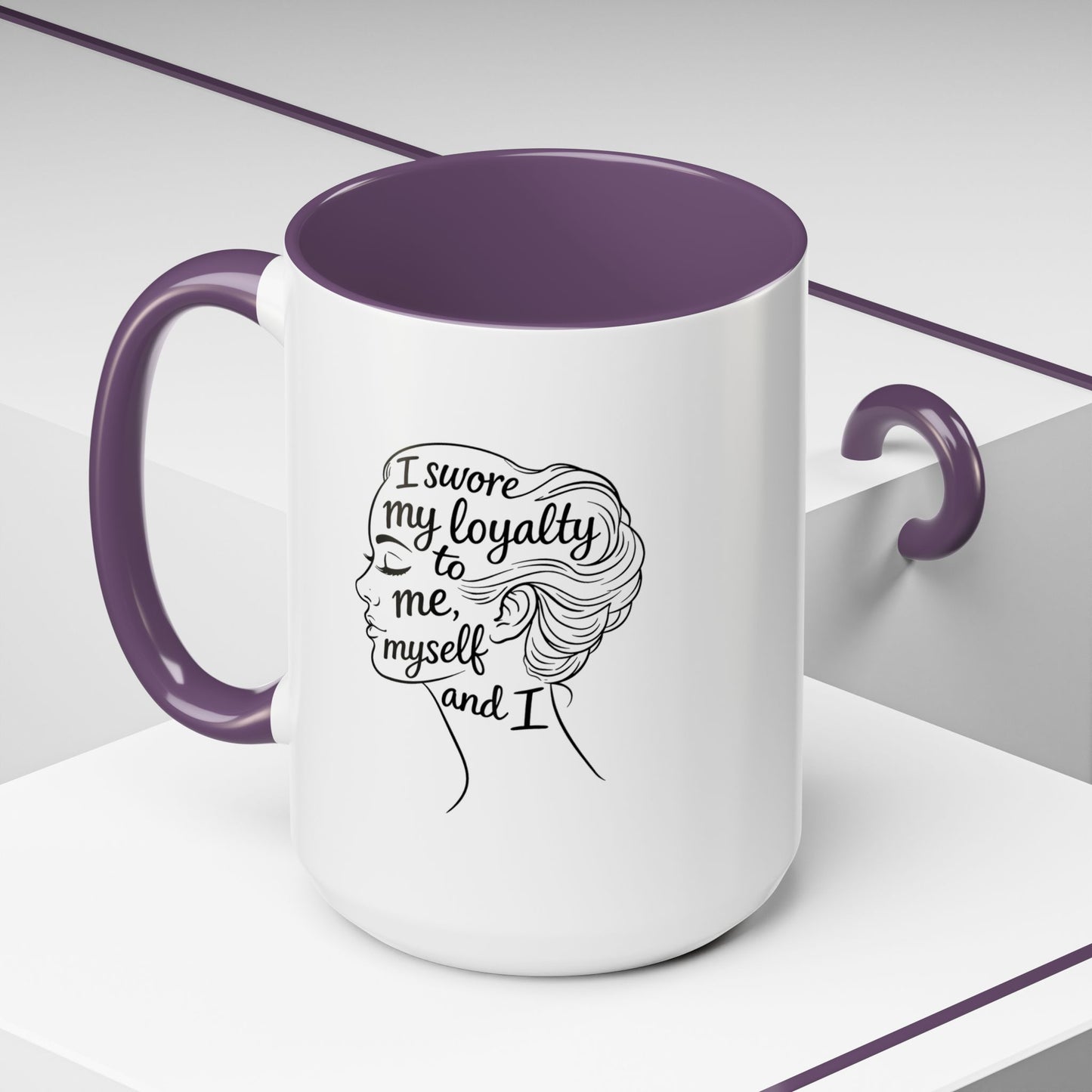“Me, Myself and I” Line Pop Art Ceramic Accent Coffee Mug (11/15oz)