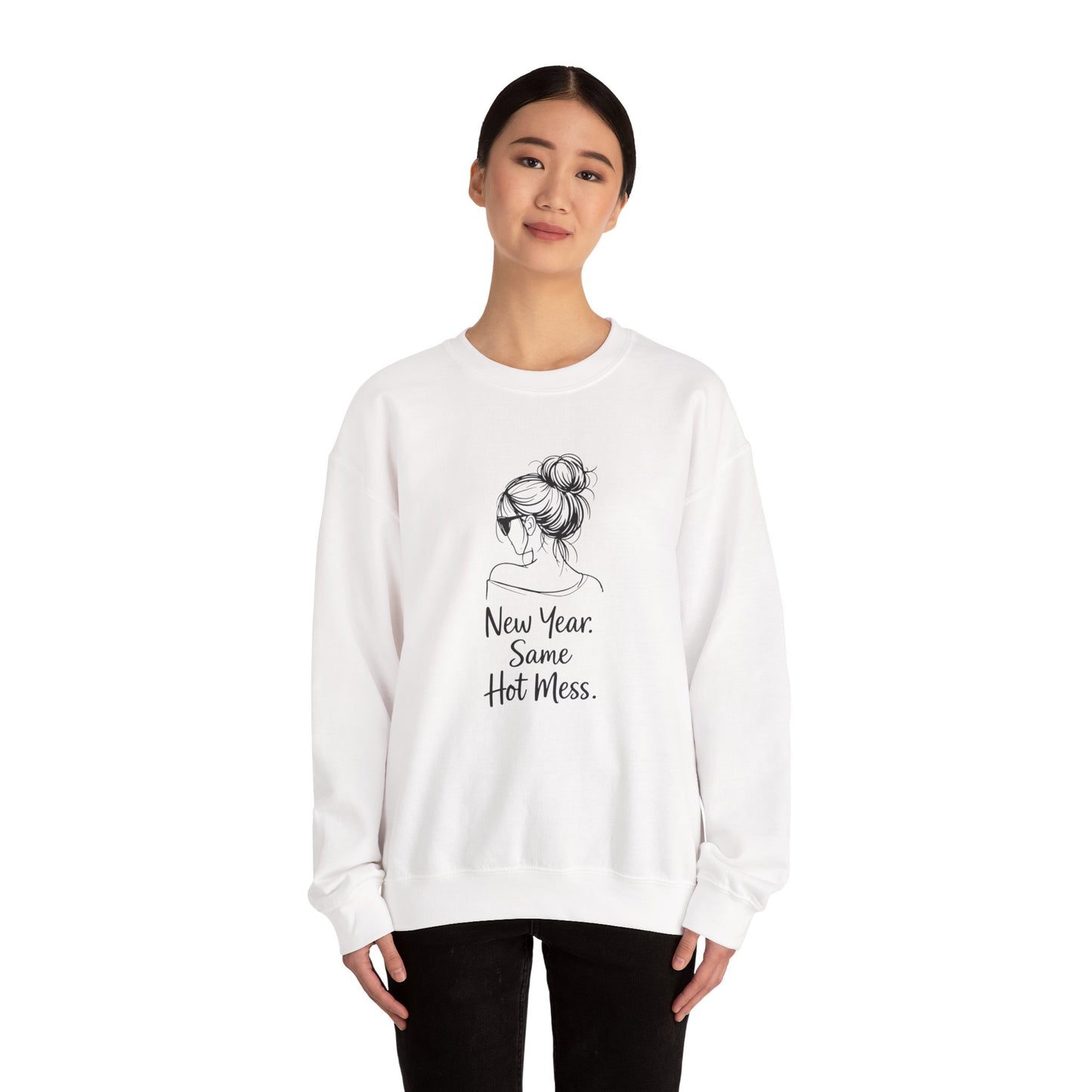 New Year Same Hot Mess Unisex Heavy Blend™ Crewneck Sweatshirt