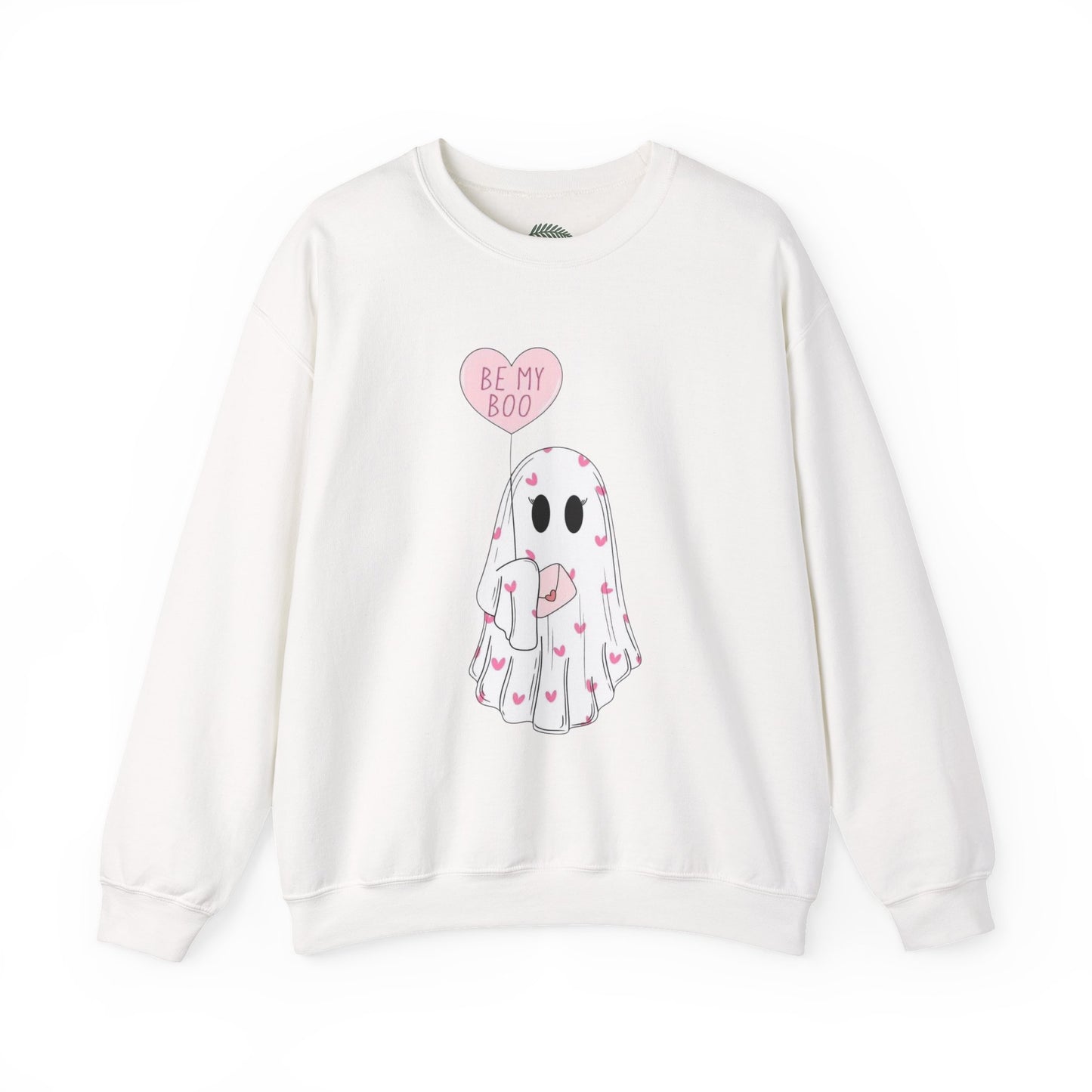 Valentine Ghost Sweatshirt – "Be My Boo" Cute Heart Ghost Crewneck