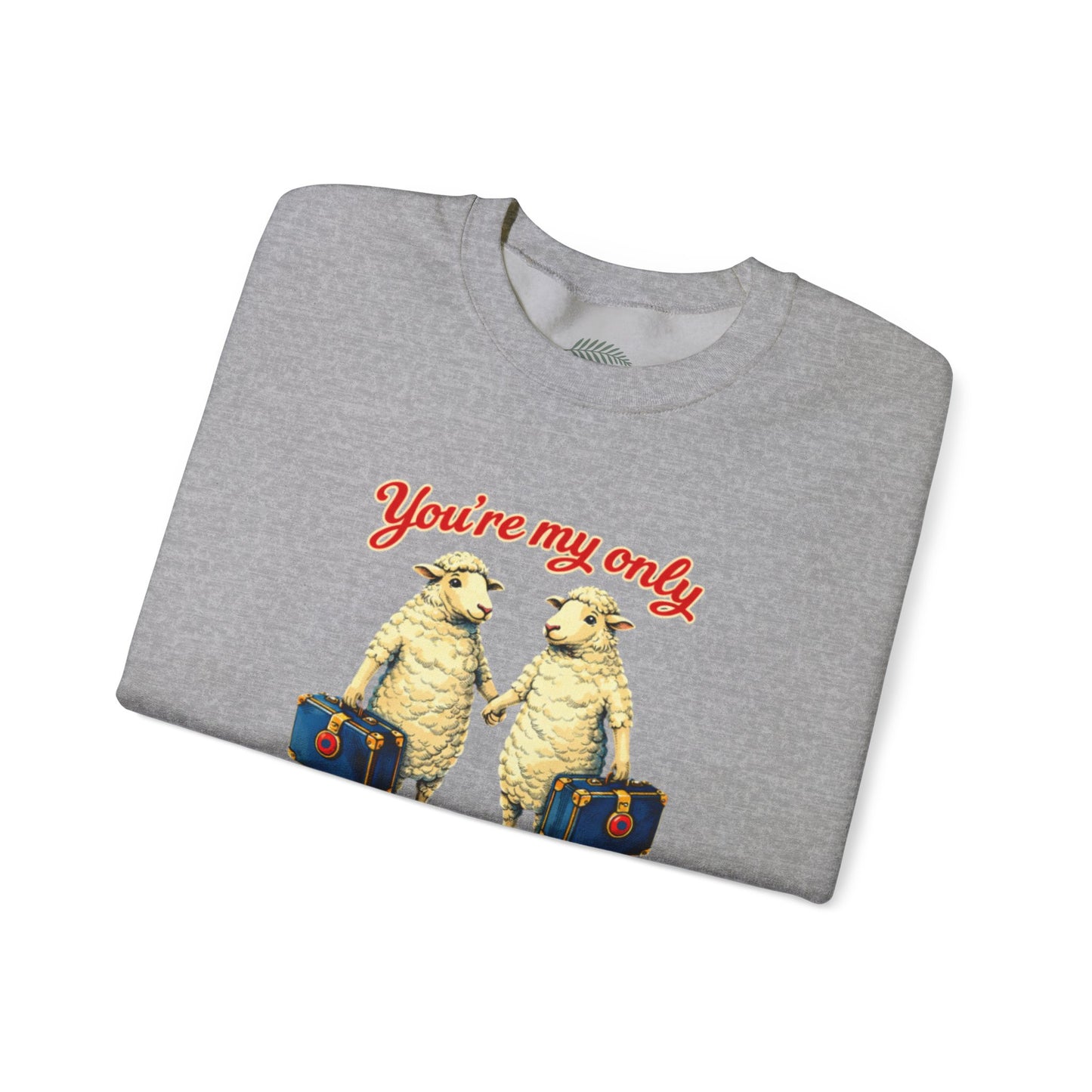 Crewneck Sweatshirt — “You’re My Only True Sweet One” Vintage Sheep Couples Design