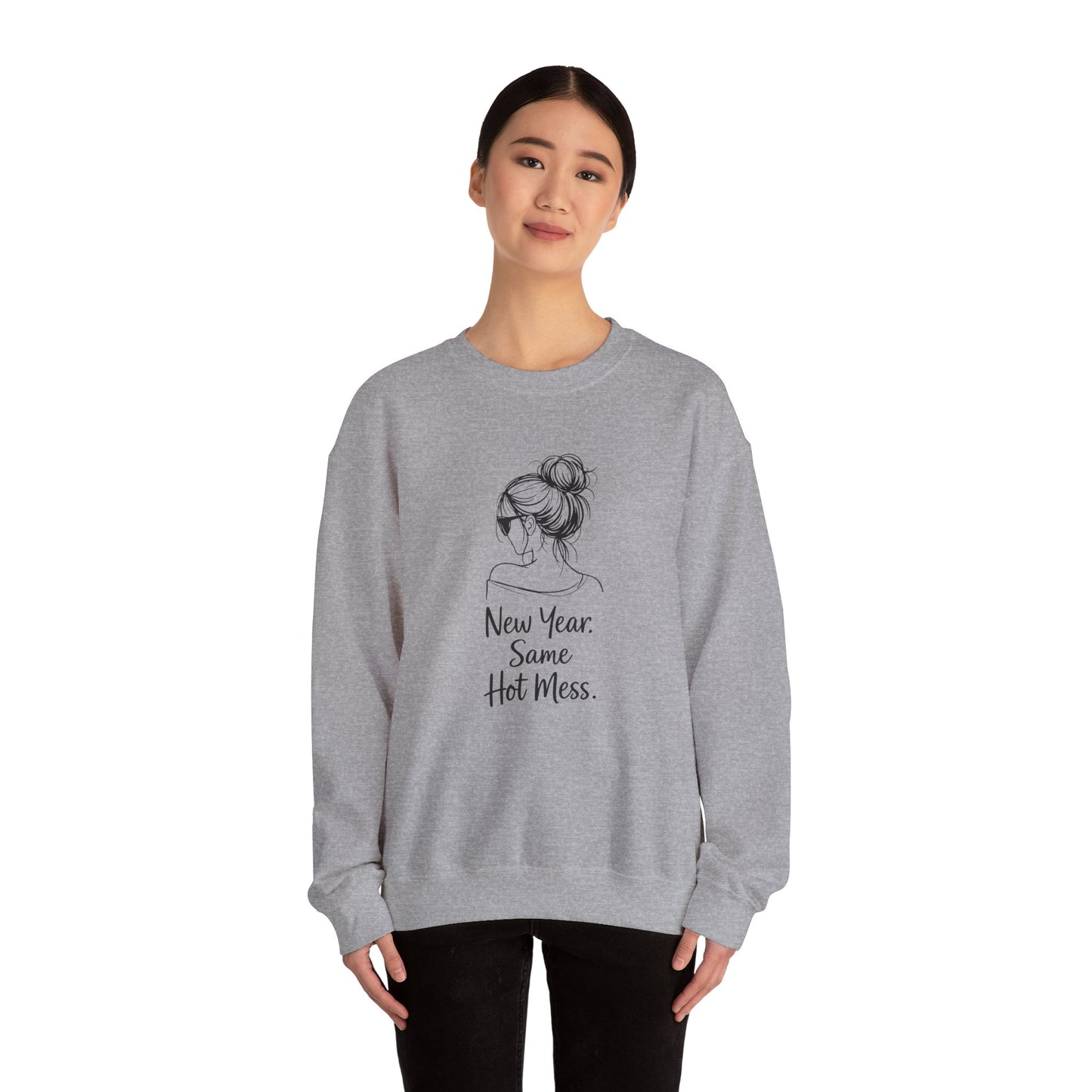 New Year Same Hot Mess Unisex Heavy Blend™ Crewneck Sweatshirt