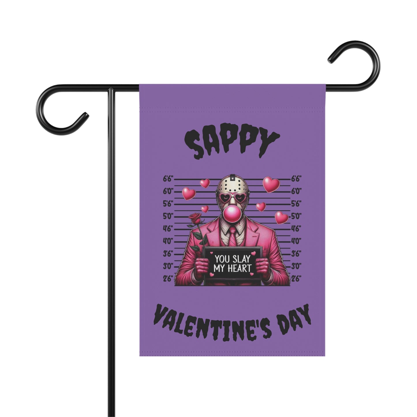 Sappy Valentine's Day Garden Flag – 'You Slay My Heart' Horror Jason Valentine Banner