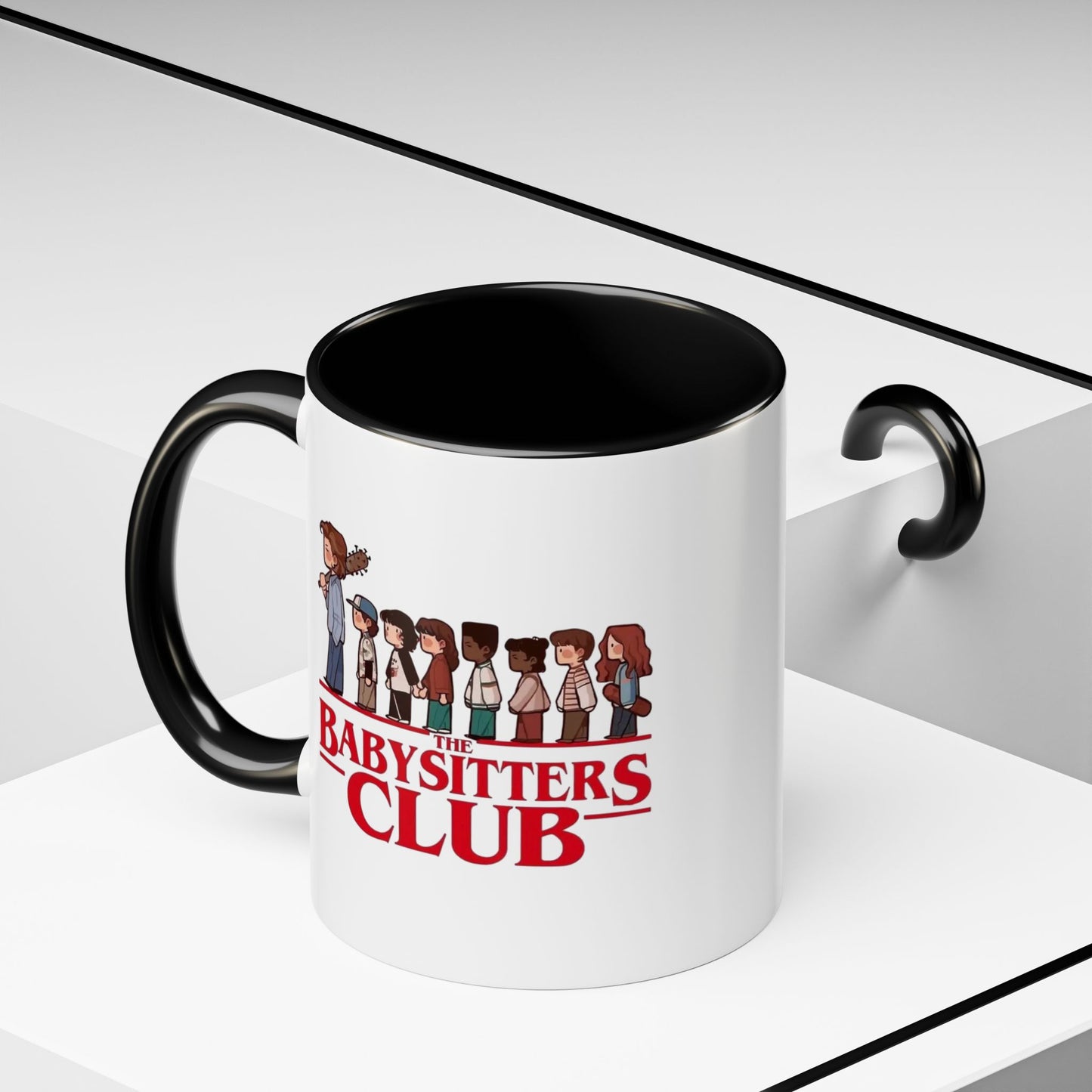 Babysitter’s Club Stranger Things Accent Coffee Mug – Cute Cartoon Design (11/15 oz)