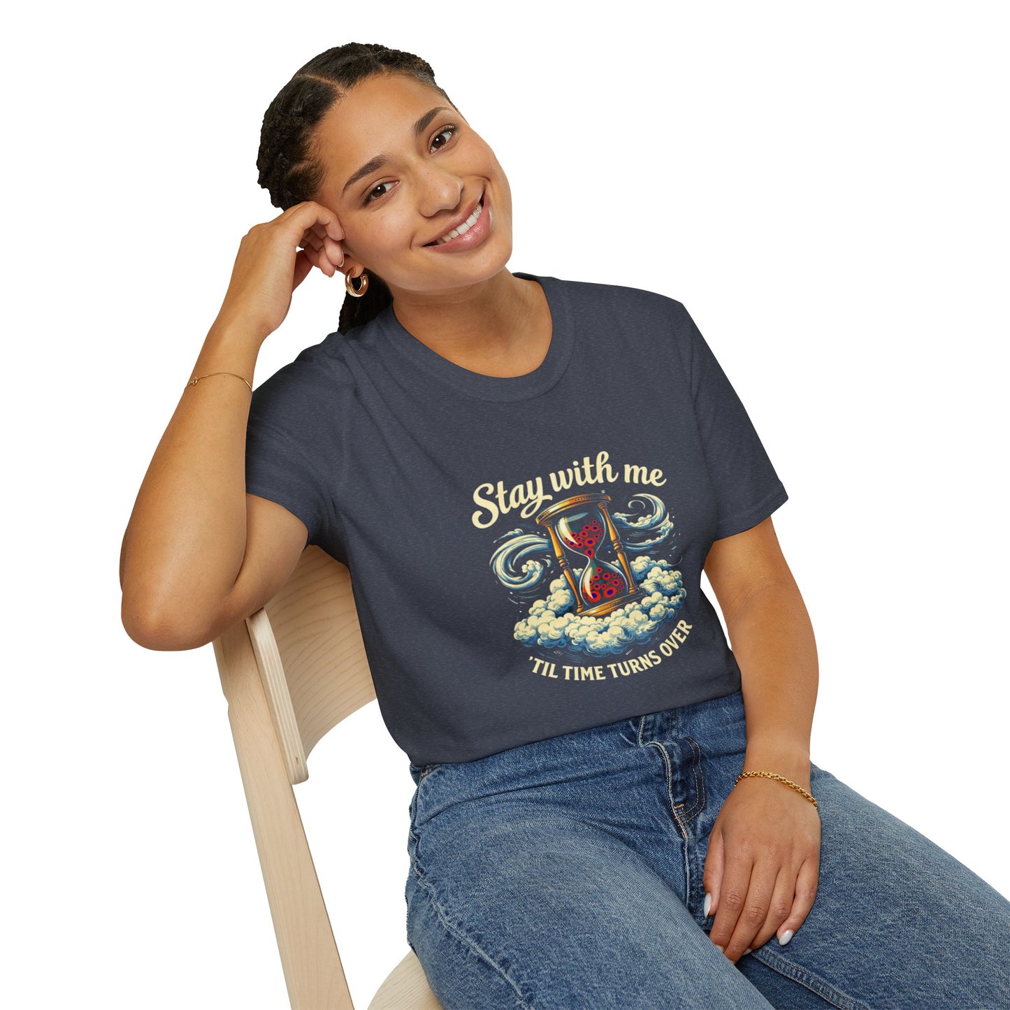 "Stay with Me ‘Til Time Turns Over" Retro Silver Cloud Hourglass Donut Graphic Phish T-Shirt
