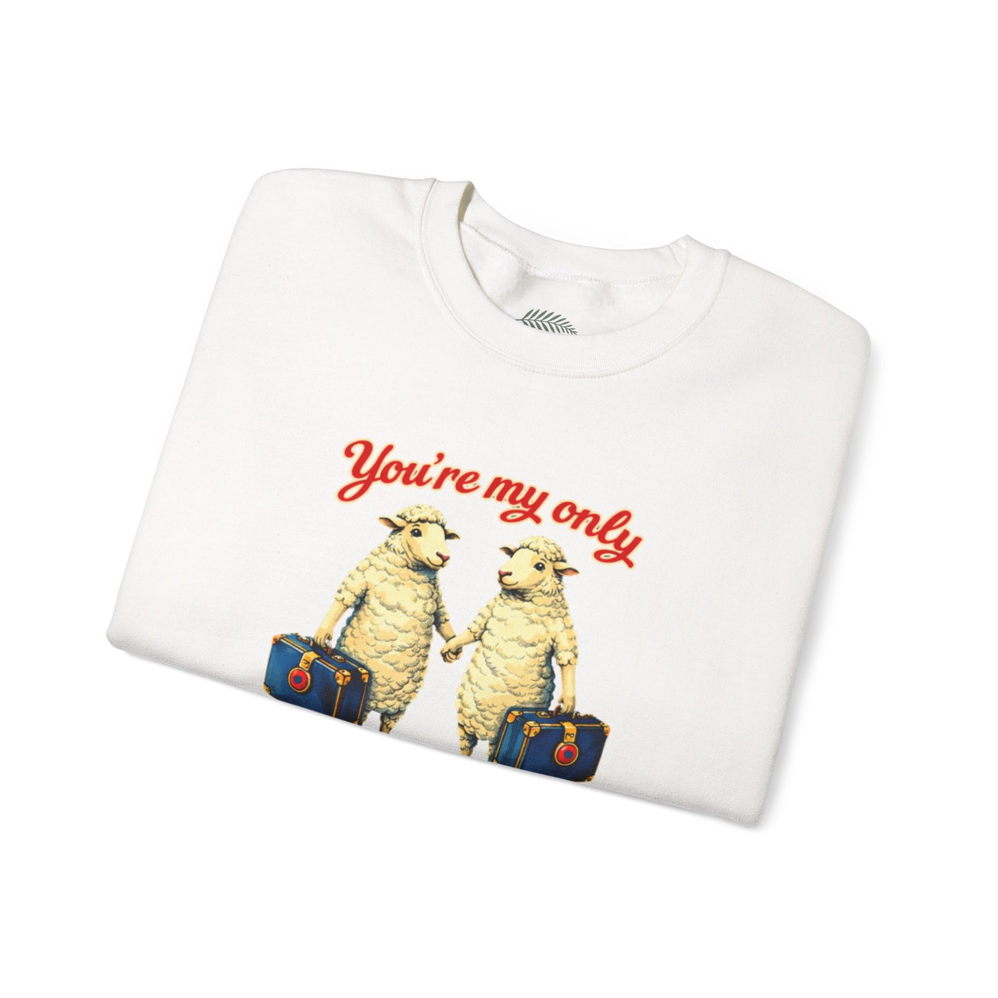 Crewneck Sweatshirt — “You’re My Only True Sweet One” Vintage Sheep Couples Design