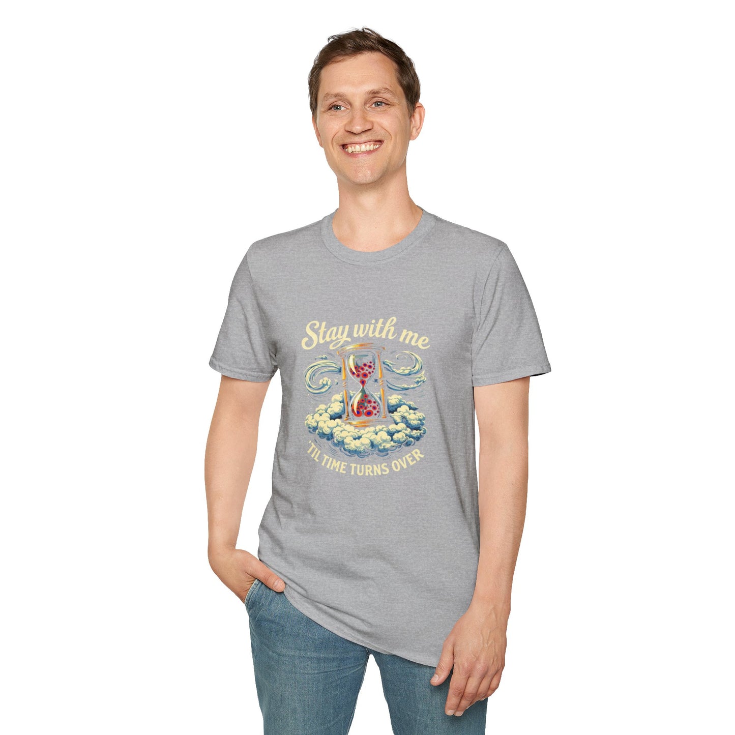 "Stay with Me ‘Til Time Turns Over" Retro Silver Cloud Hourglass Donut Graphic Phish T-Shirt