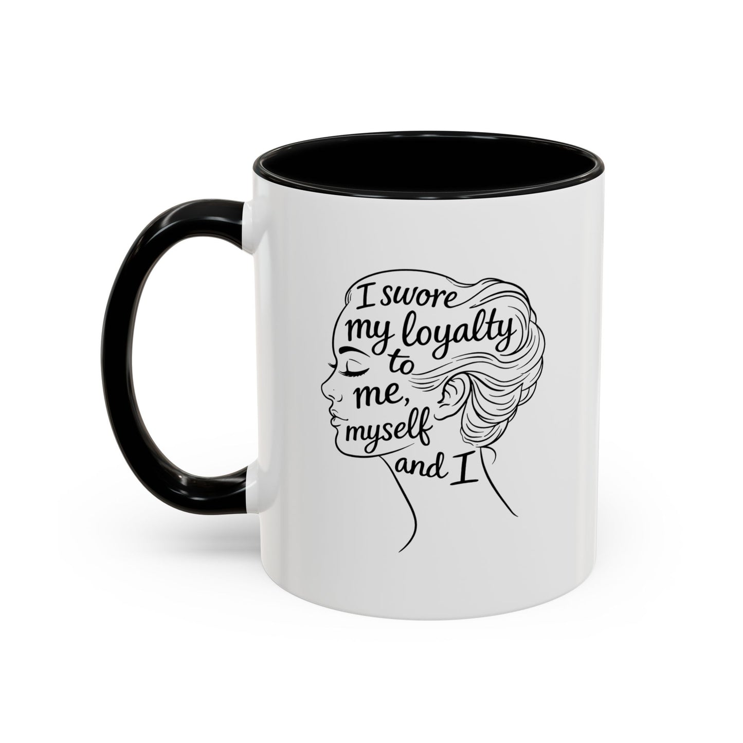 “Me, Myself and I” Line Pop Art Ceramic Accent Coffee Mug (11/15oz)