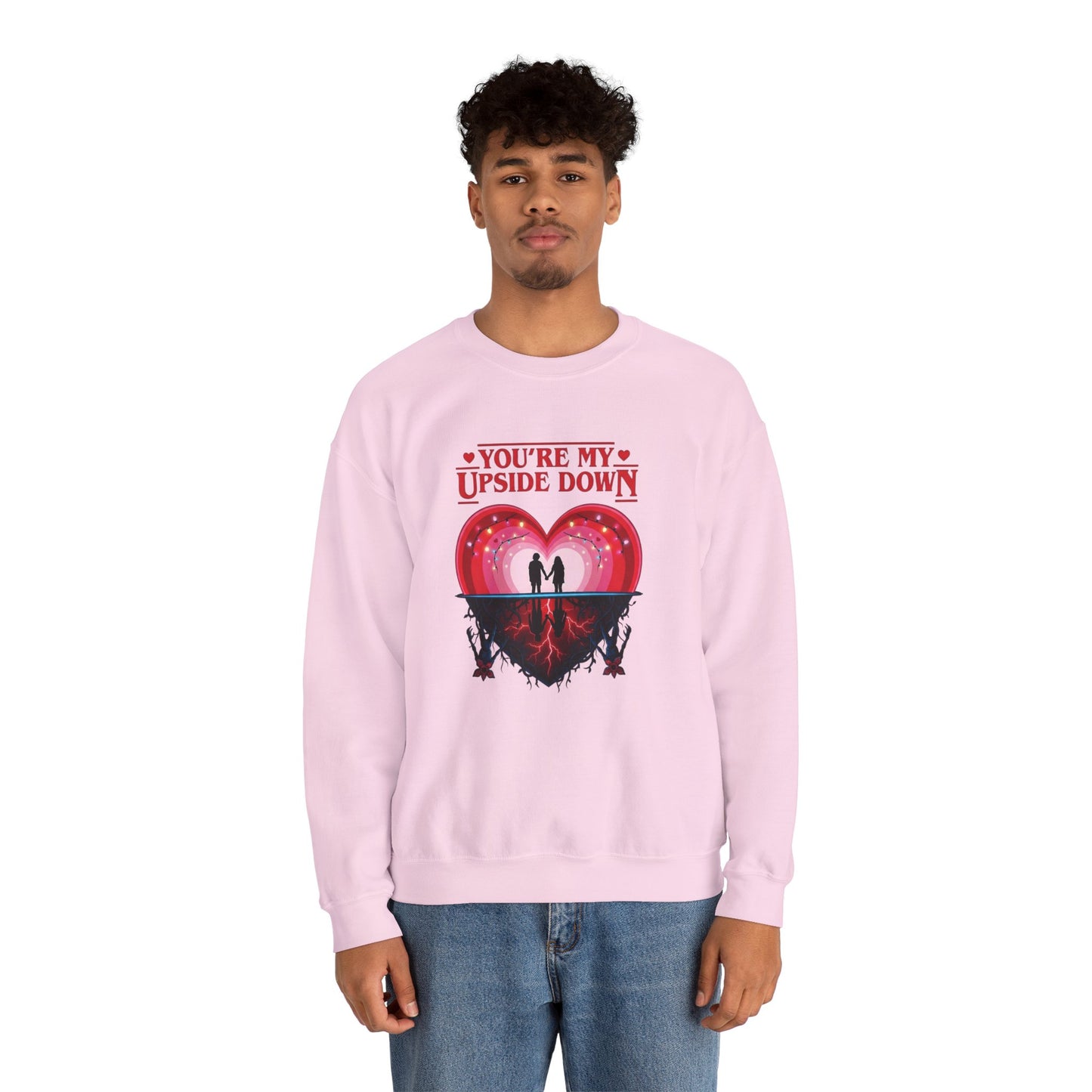 "You’re My Upside Down" Romantic Heart Design Crewneck Sweatshirt