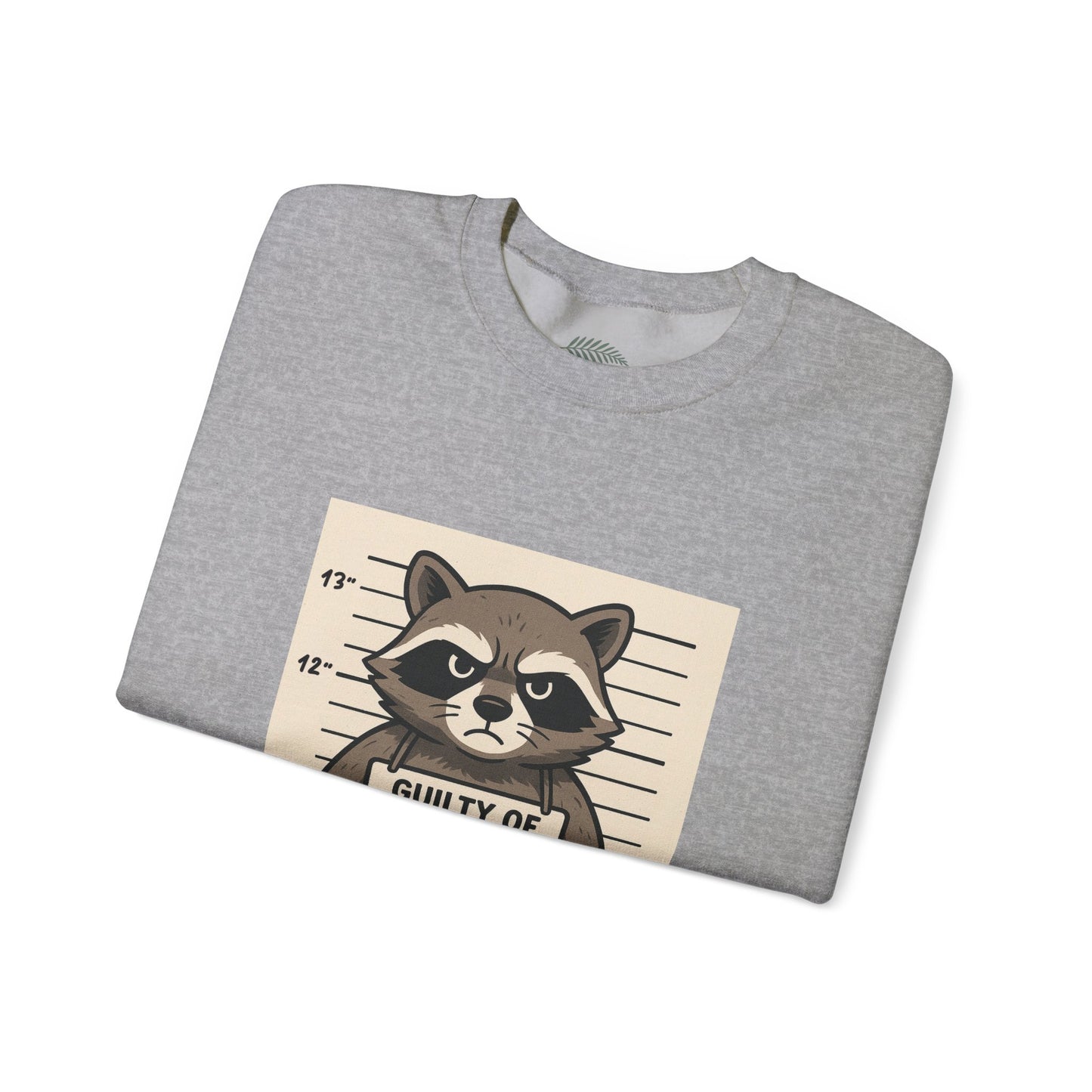 “Guilty of Trashing the ABC Store” Raccoon Unisex Heavy Blend™ Crewneck Sweatshirt