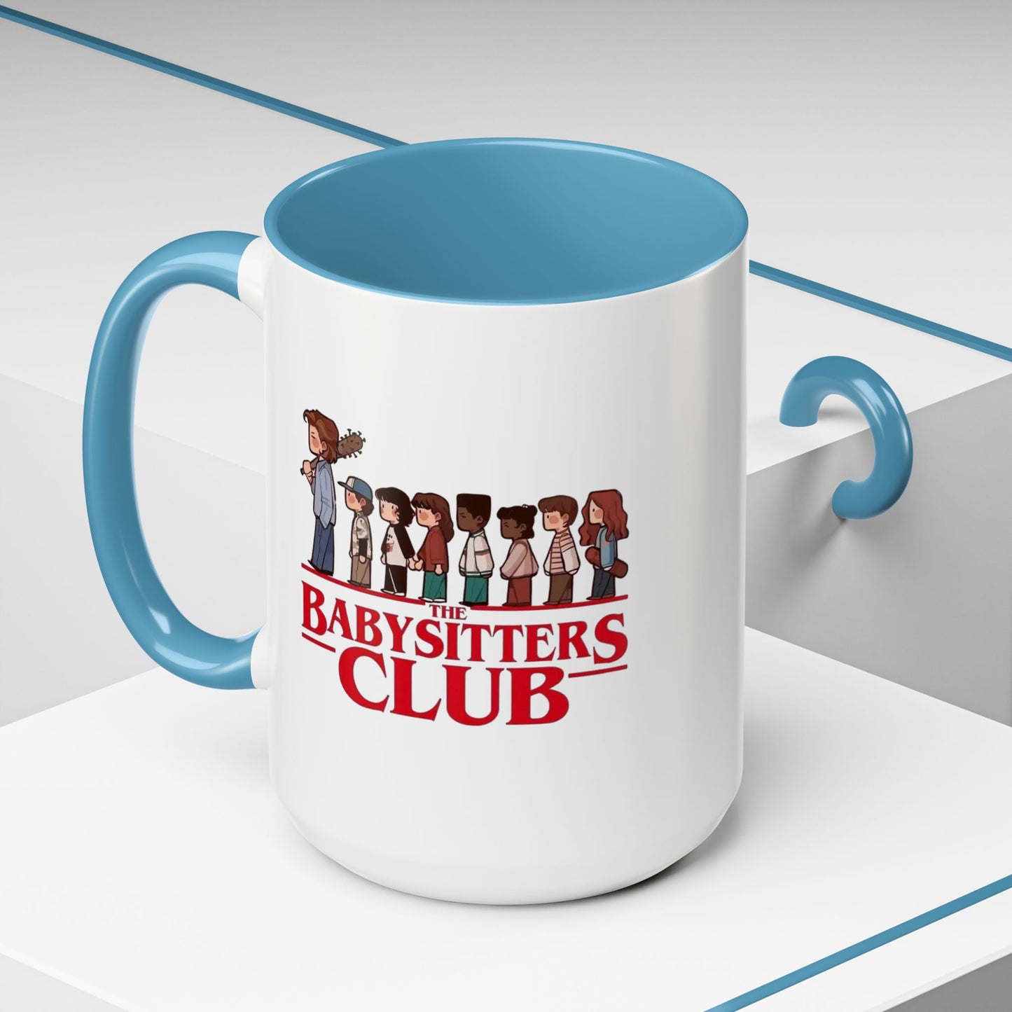 Babysitter’s Club Stranger Things Accent Coffee Mug – Cute Cartoon Design (11/15 oz)