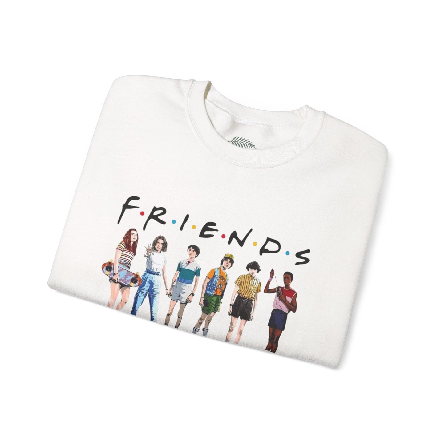 "Friends Don't Lie" Stranger Things-Inspired Retro Character Design Crewneck Sweatshirt