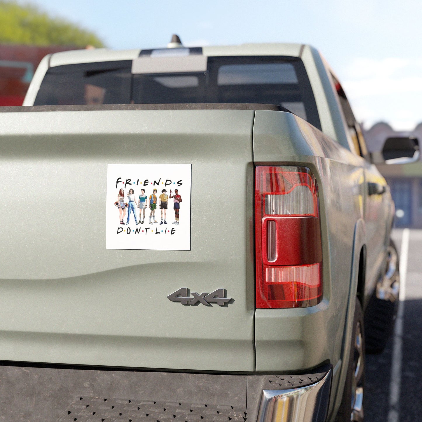 ‘Friends Don't Lie’ Square Car Magnet — Stranger Things Eleven Squad Design