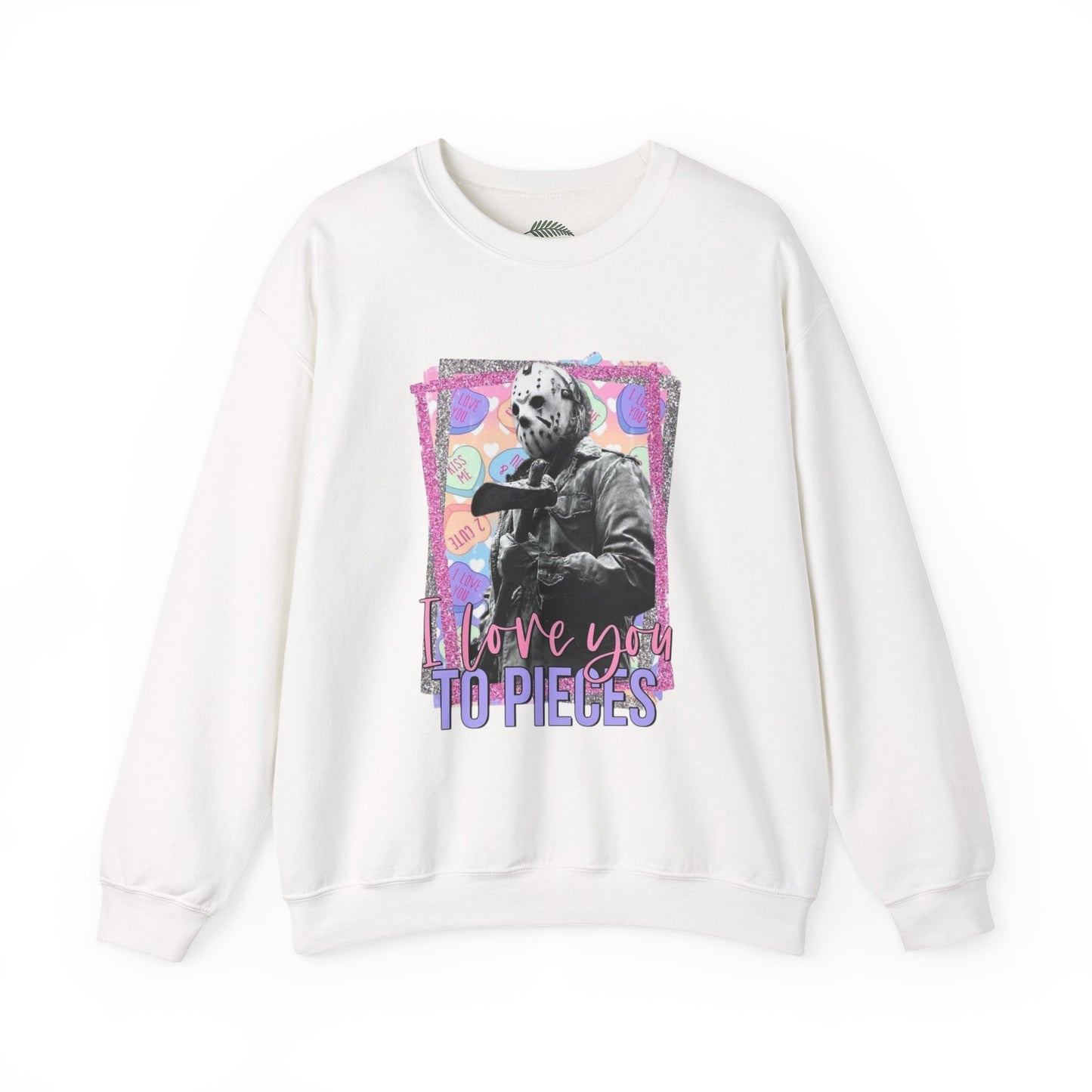 Crewneck Sweatshirt — "Love You to Pieces" Retro Horror Graphic