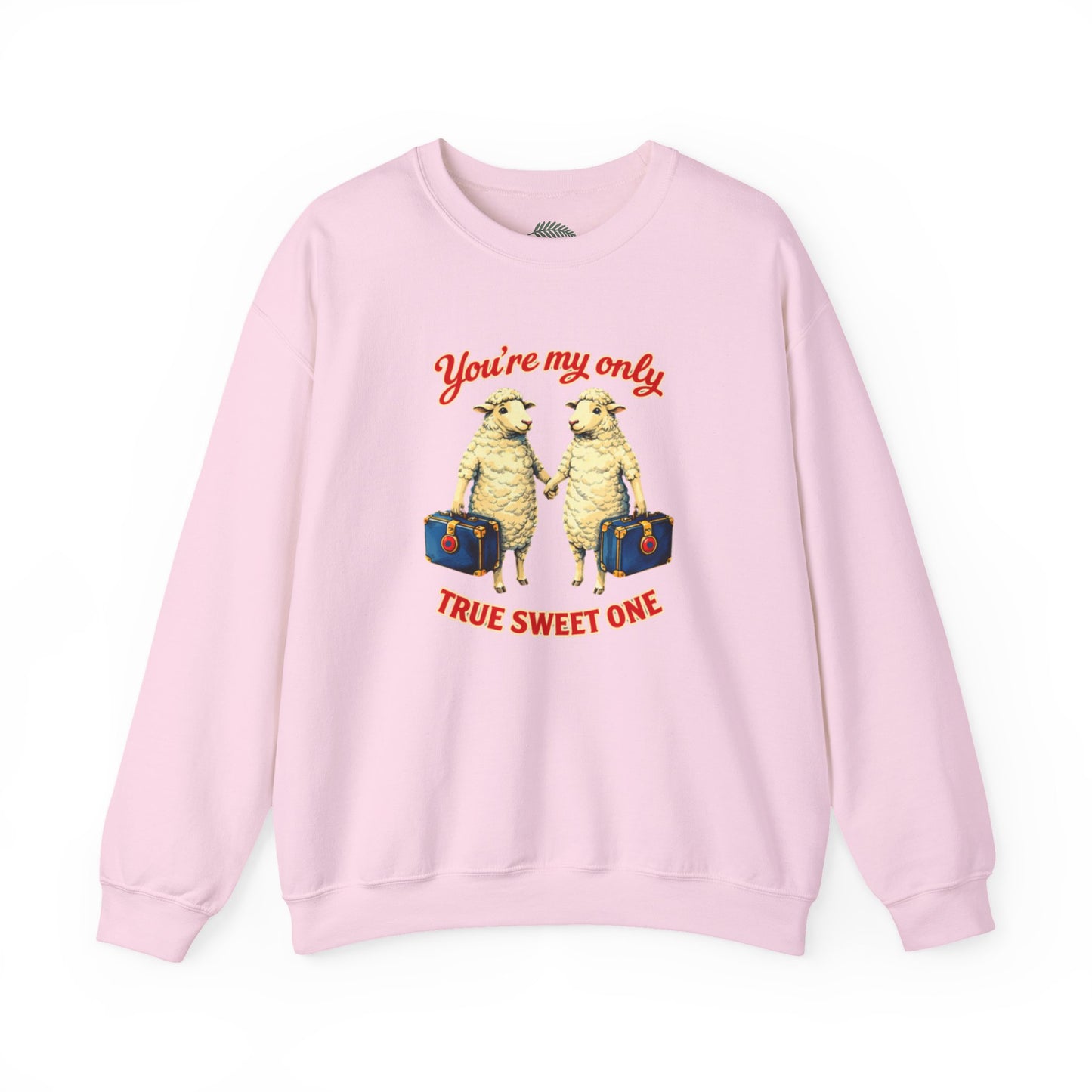 Crewneck Sweatshirt — “You’re My Only True Sweet One” Vintage Sheep Couples Design