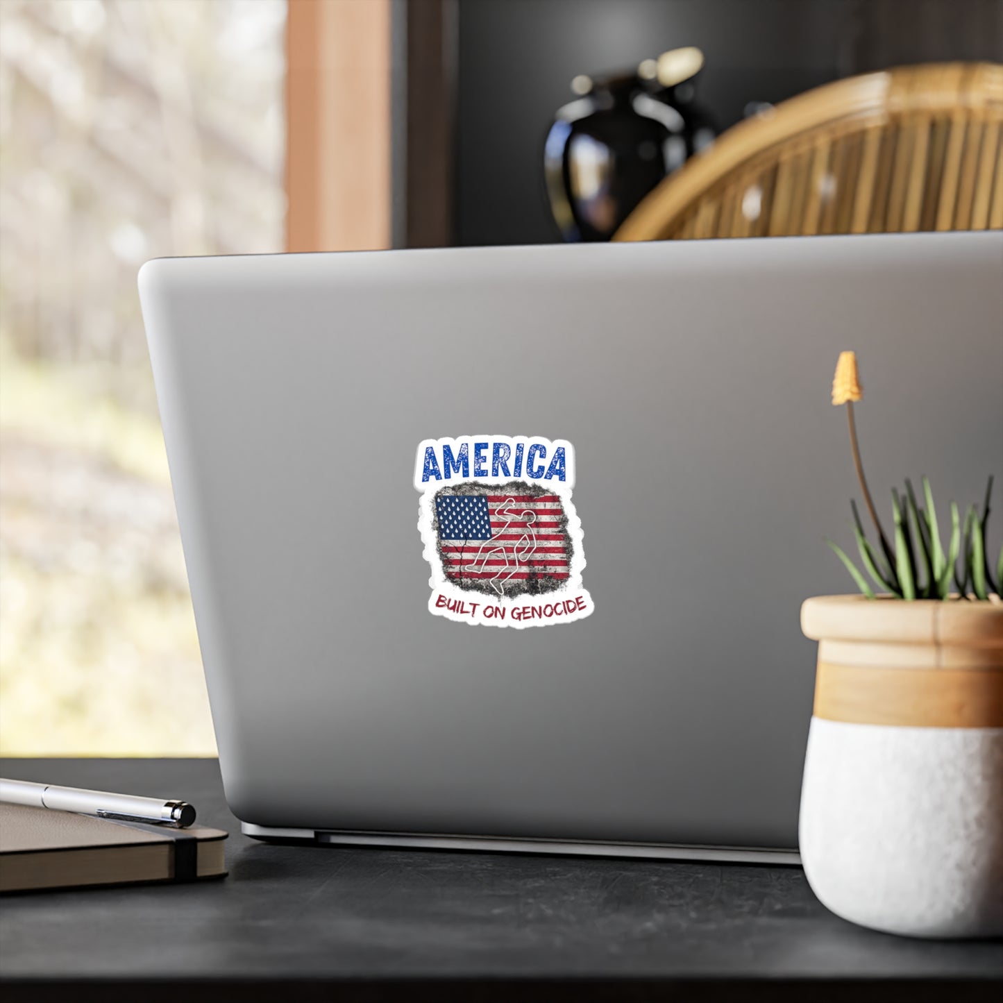 "America: Built on Genocide" Kiss-Cut Vinyl Decal Sticker