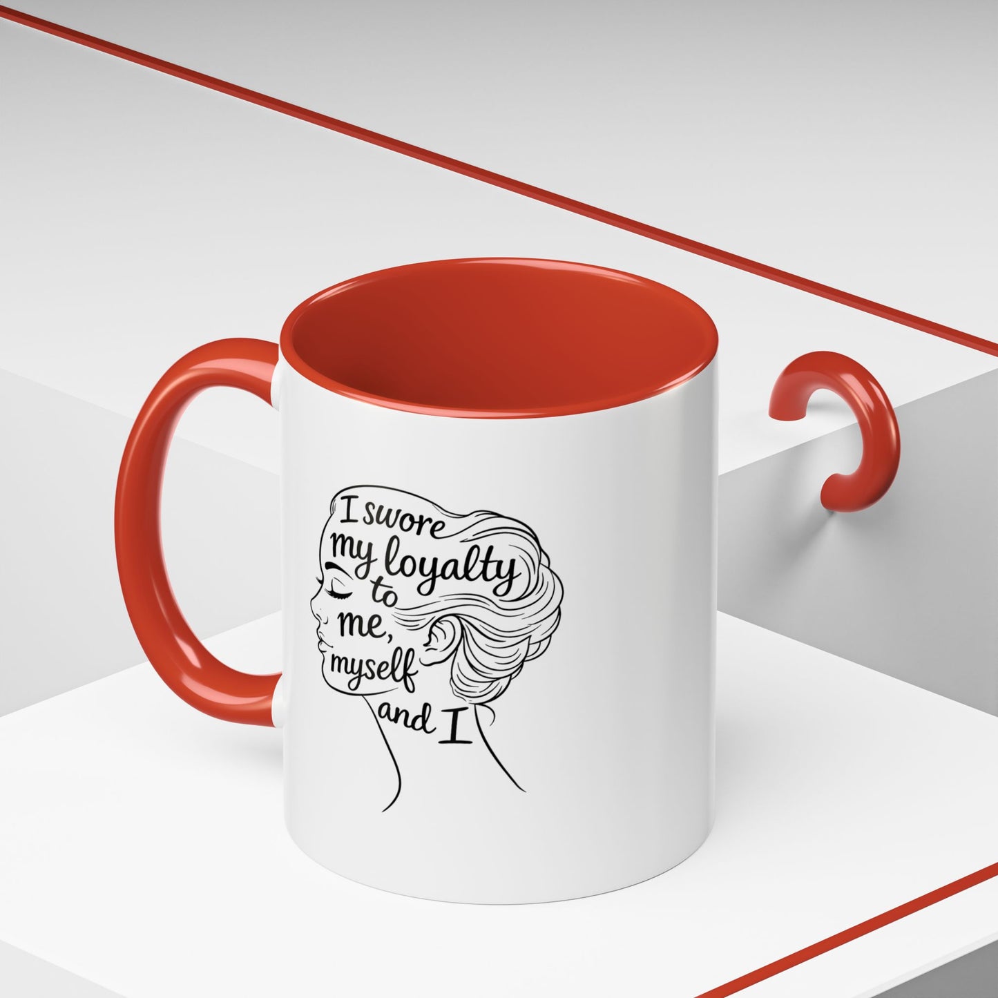 “Me, Myself and I” Line Pop Art Ceramic Accent Coffee Mug (11/15oz)
