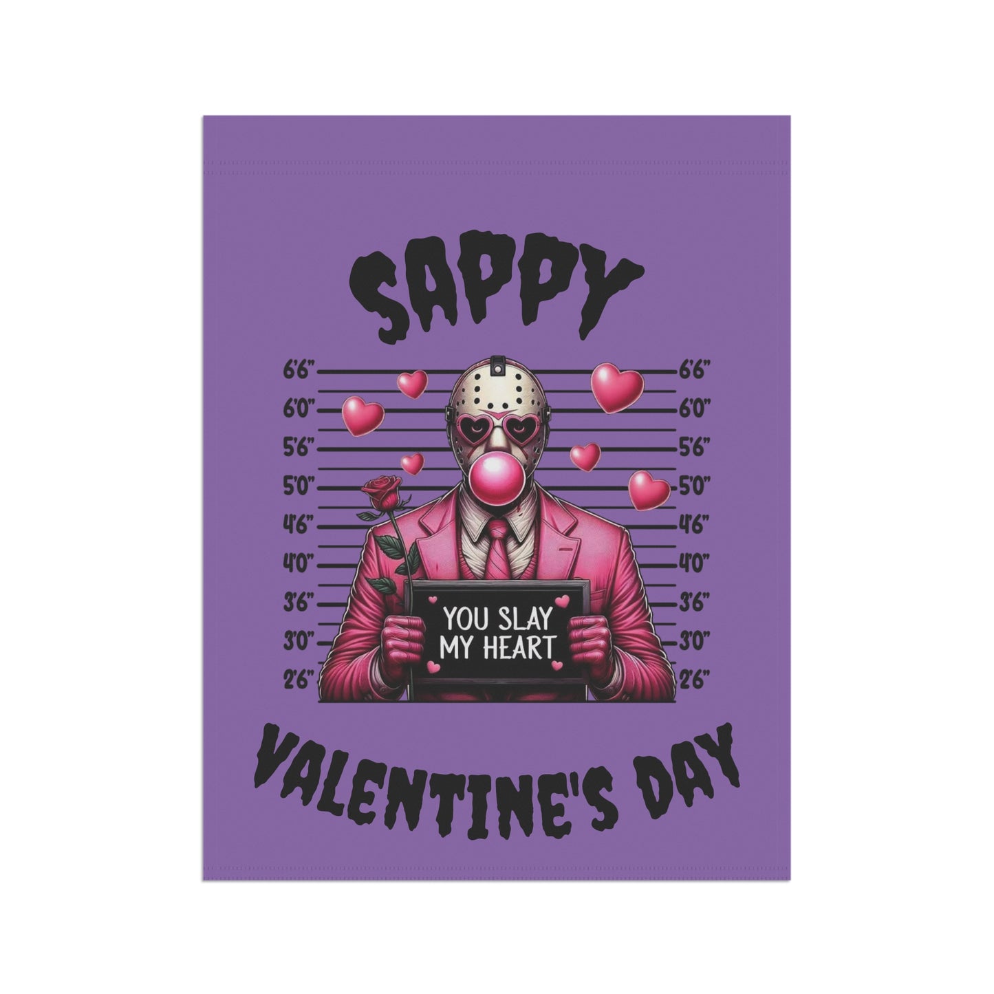 Sappy Valentine's Day Garden Flag – 'You Slay My Heart' Horror Jason Valentine Banner