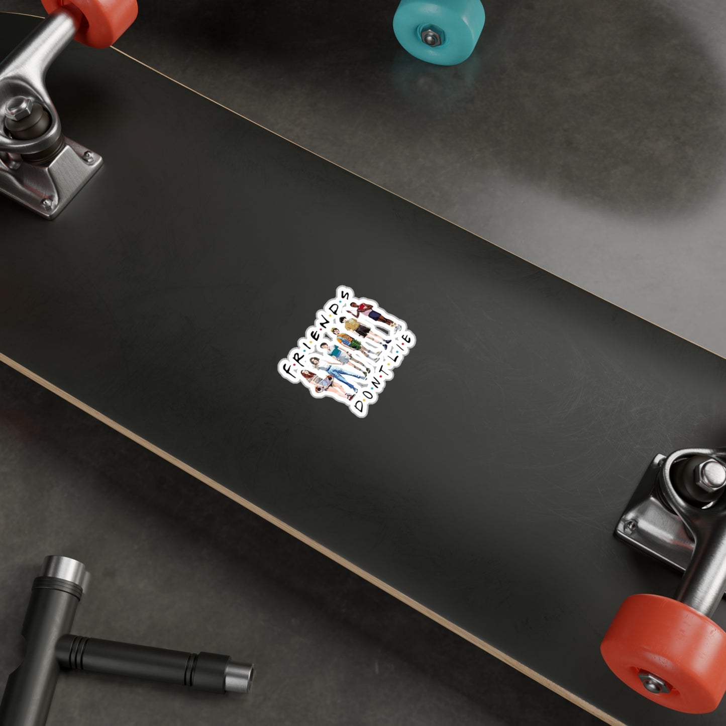 Kiss-Cut Vinyl Sticker — “Friends Don’t Lie” Stranger Squad Design