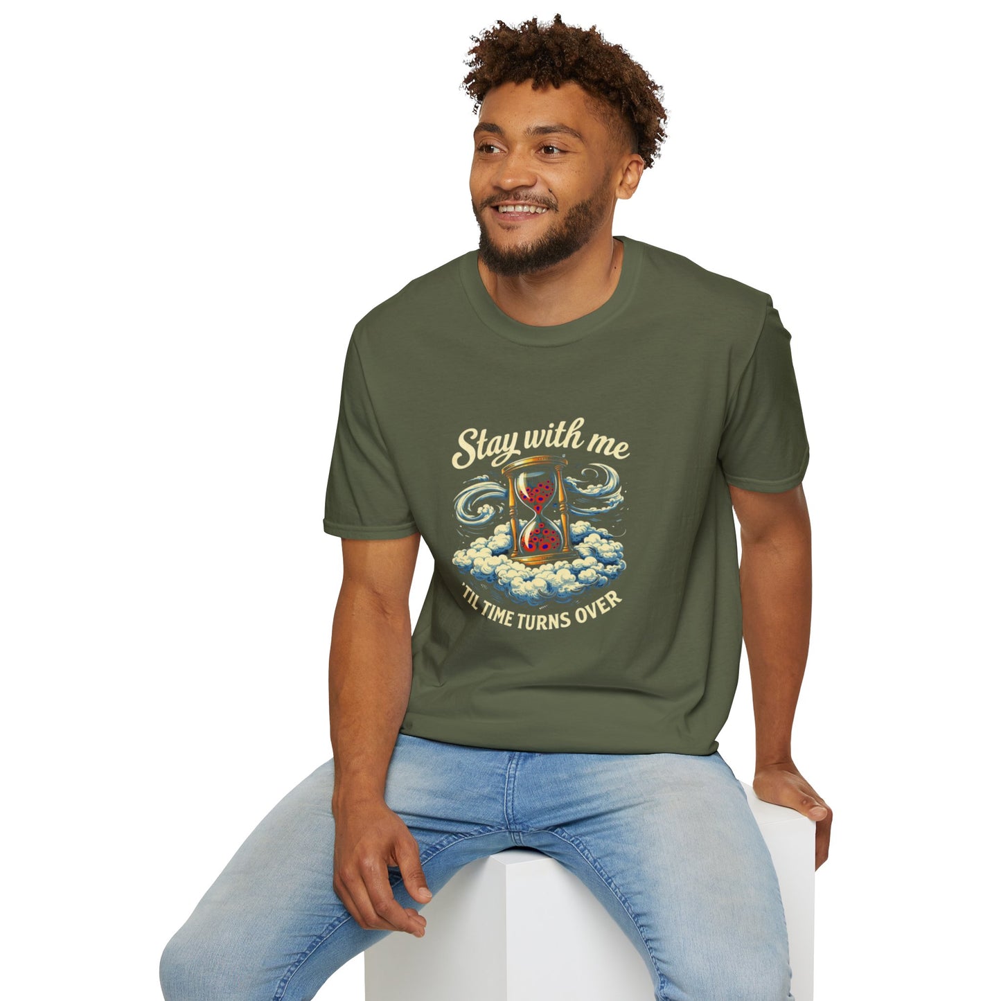 "Stay with Me ‘Til Time Turns Over" Retro Silver Cloud Hourglass Donut Graphic Phish T-Shirt