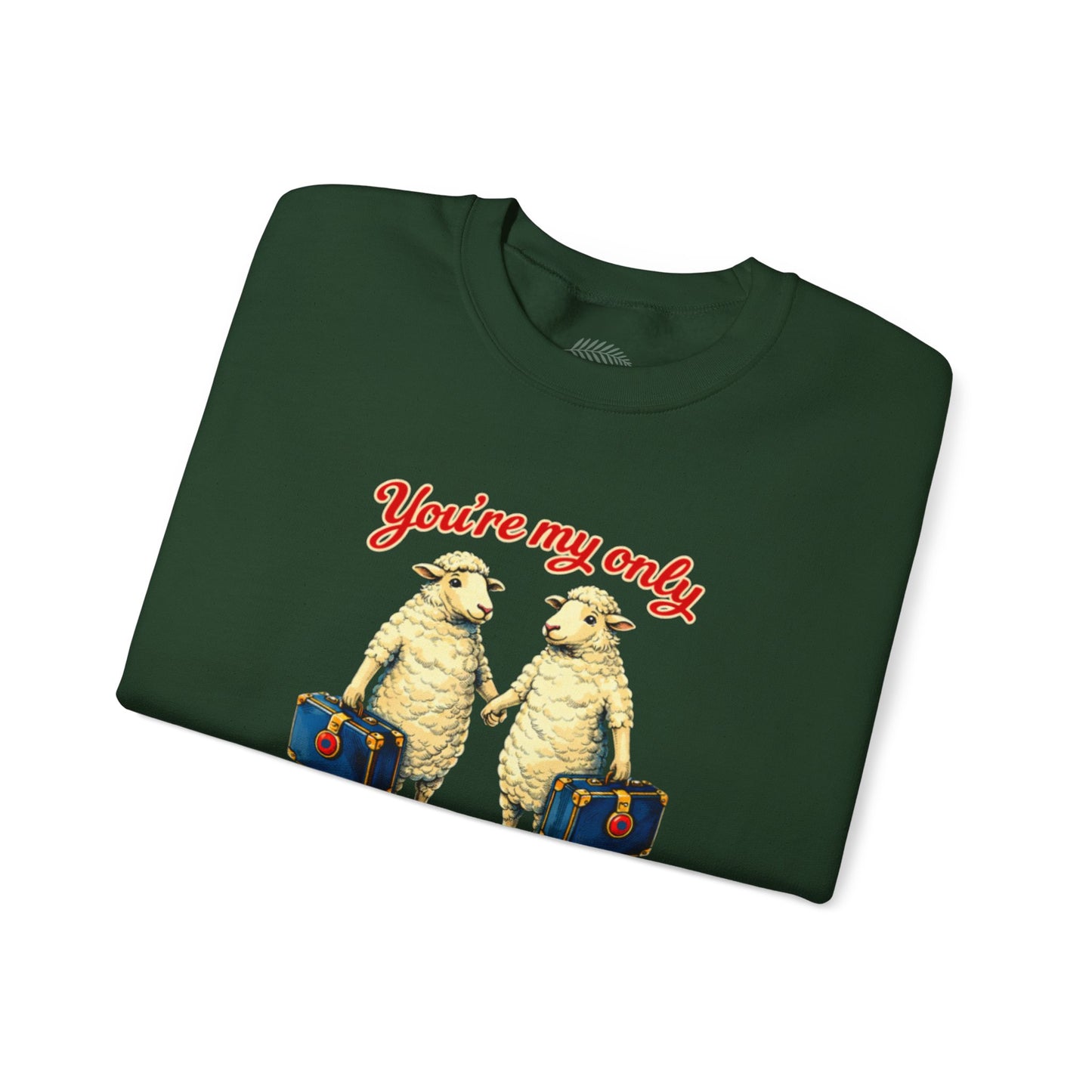 Crewneck Sweatshirt — “You’re My Only True Sweet One” Vintage Sheep Couples Design
