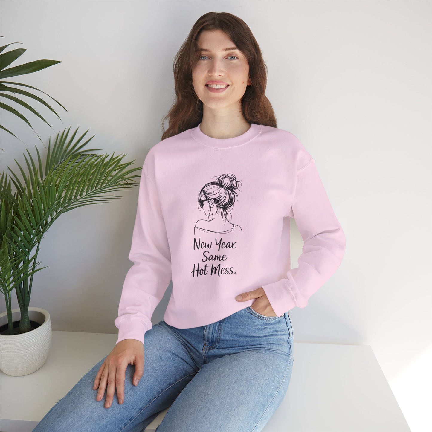 New Year Same Hot Mess Unisex Heavy Blend™ Crewneck Sweatshirt