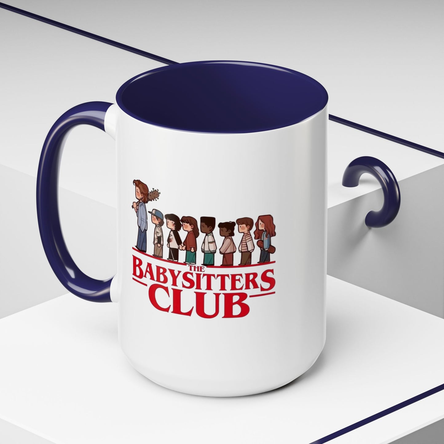 Babysitter’s Club Stranger Things Accent Coffee Mug – Cute Cartoon Design (11/15 oz)