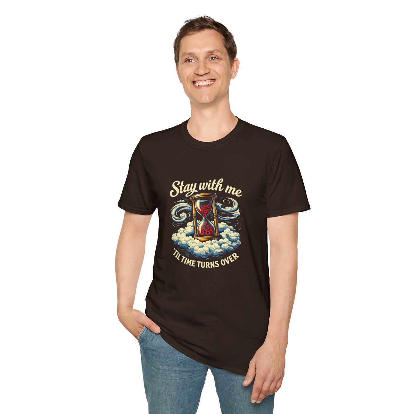 "Stay with Me ‘Til Time Turns Over" Retro Silver Cloud Hourglass Donut Graphic Phish T-Shirt