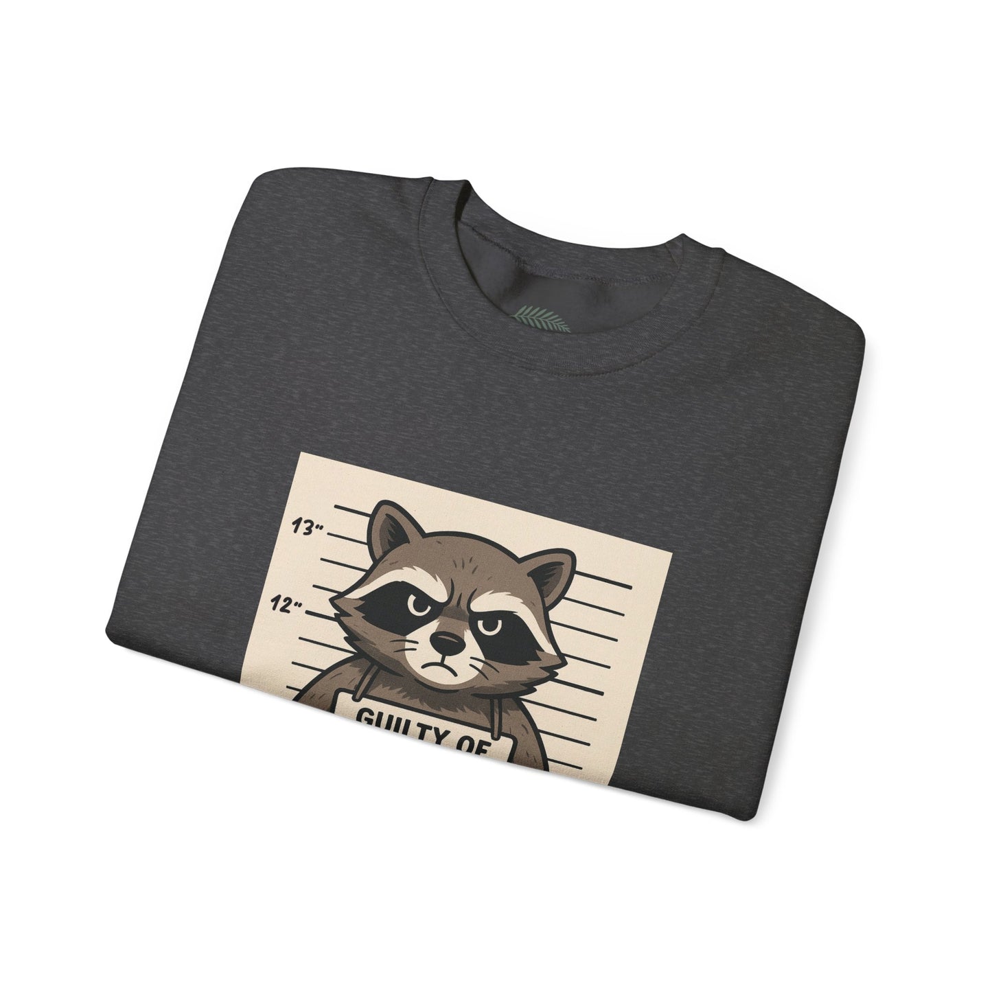 “Guilty of Trashing the ABC Store” Raccoon Unisex Heavy Blend™ Crewneck Sweatshirt