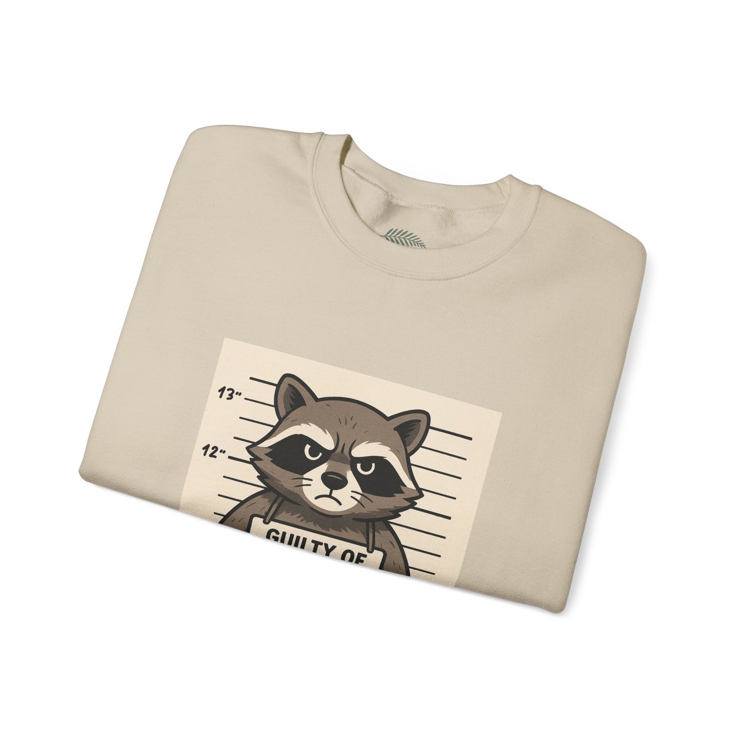 “Guilty of Trashing the ABC Store” Raccoon Unisex Heavy Blend™ Crewneck Sweatshirt