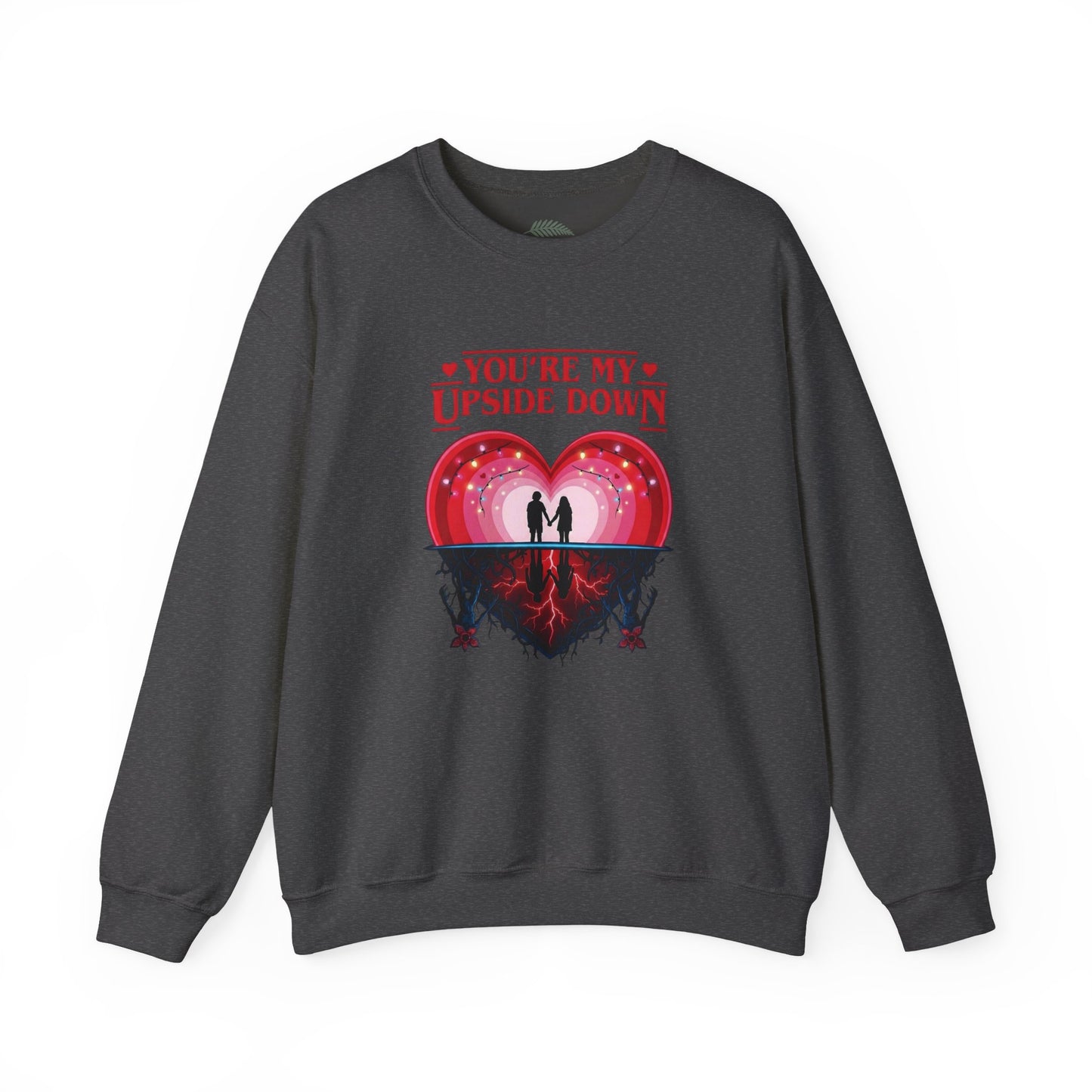 "You’re My Upside Down" Romantic Heart Design Crewneck Sweatshirt