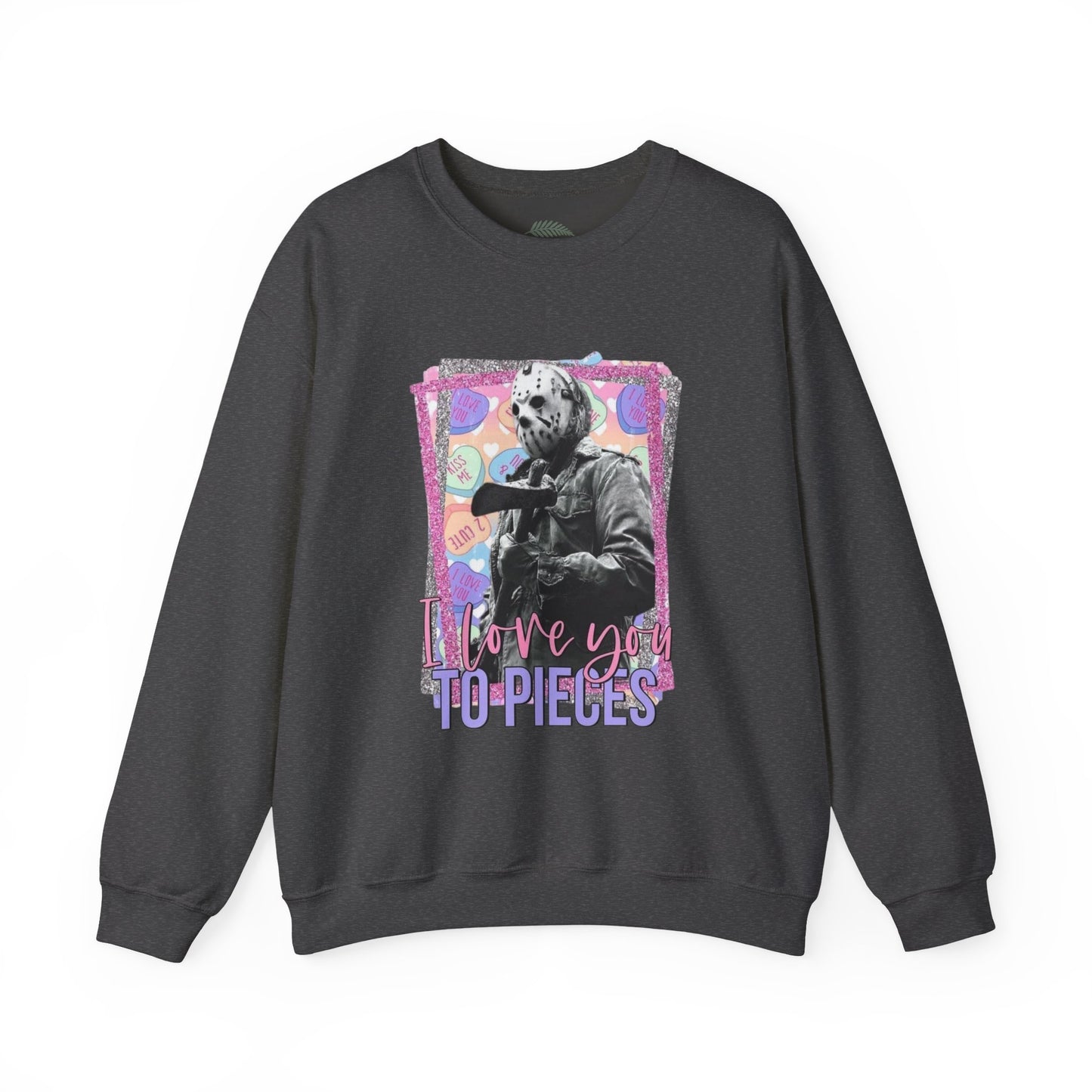 Crewneck Sweatshirt — "Love You to Pieces" Retro Horror Graphic