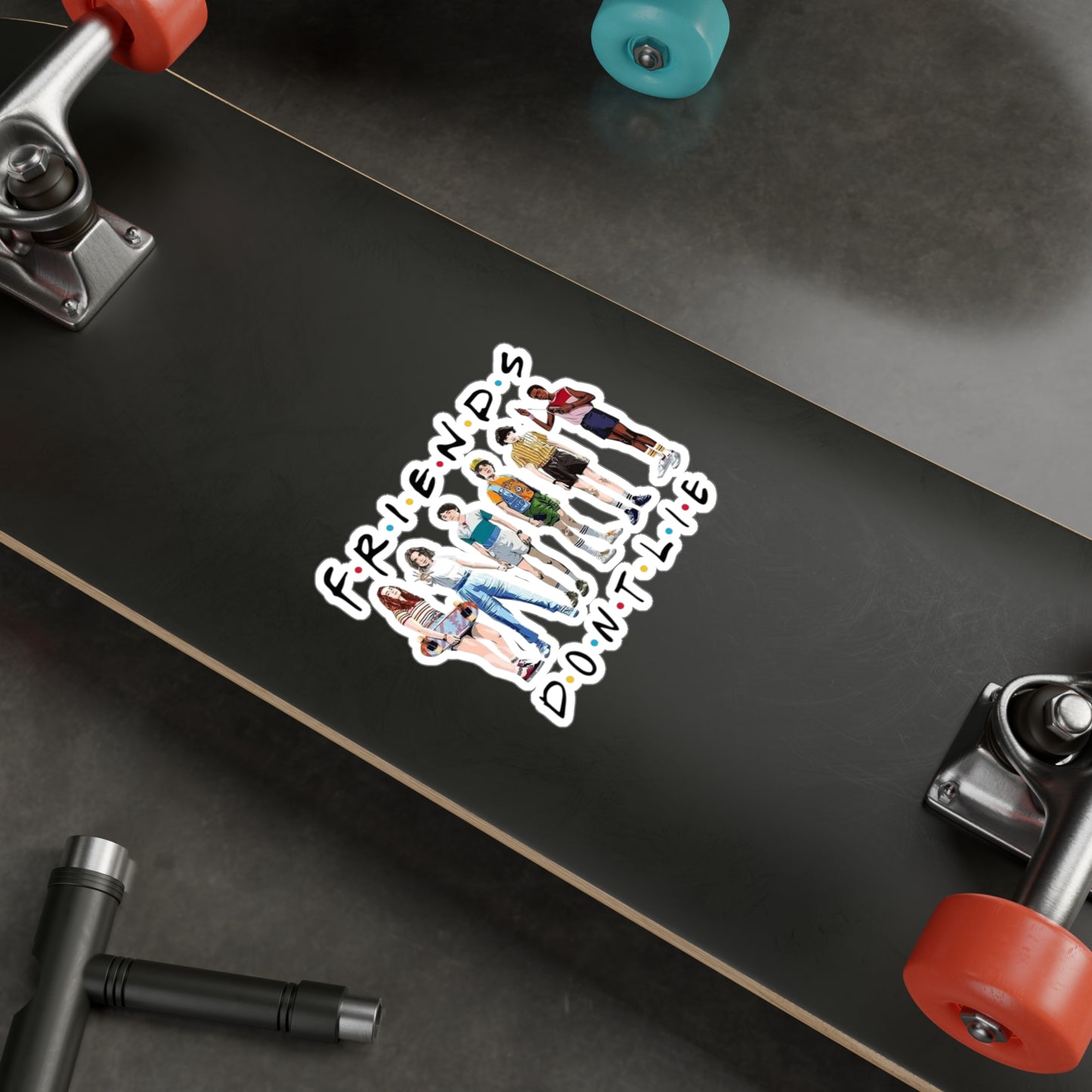 Kiss-Cut Vinyl Sticker — “Friends Don’t Lie” Stranger Squad Design