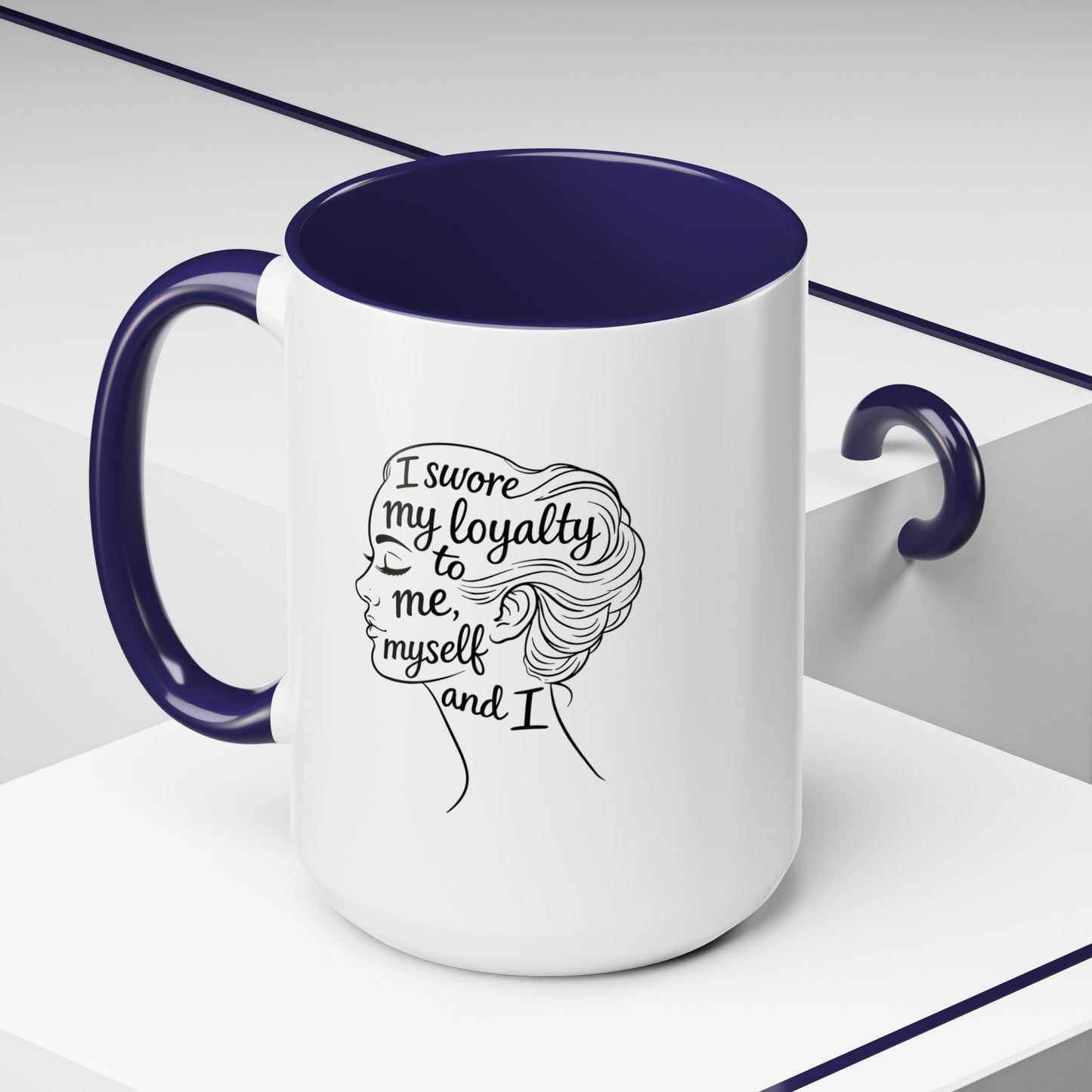 “Me, Myself and I” Line Pop Art Ceramic Accent Coffee Mug (11/15oz)