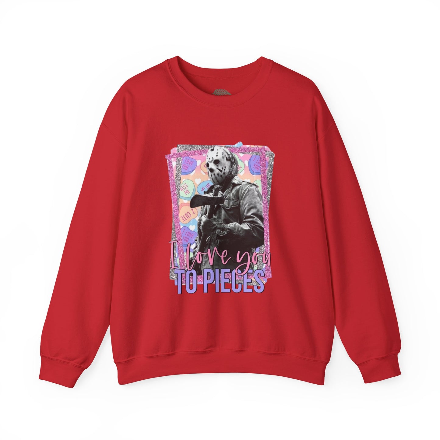 Crewneck Sweatshirt — "Love You to Pieces" Retro Horror Graphic