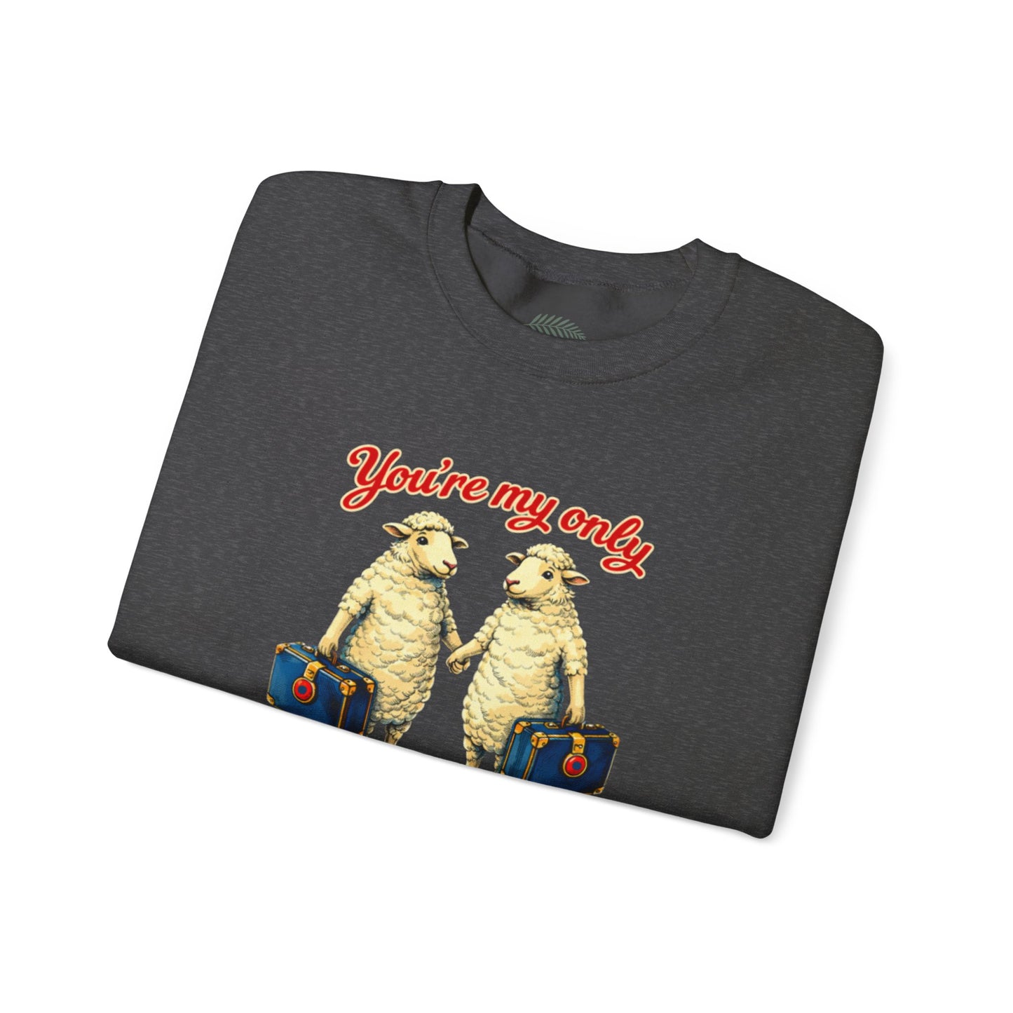 Crewneck Sweatshirt — “You’re My Only True Sweet One” Vintage Sheep Couples Design