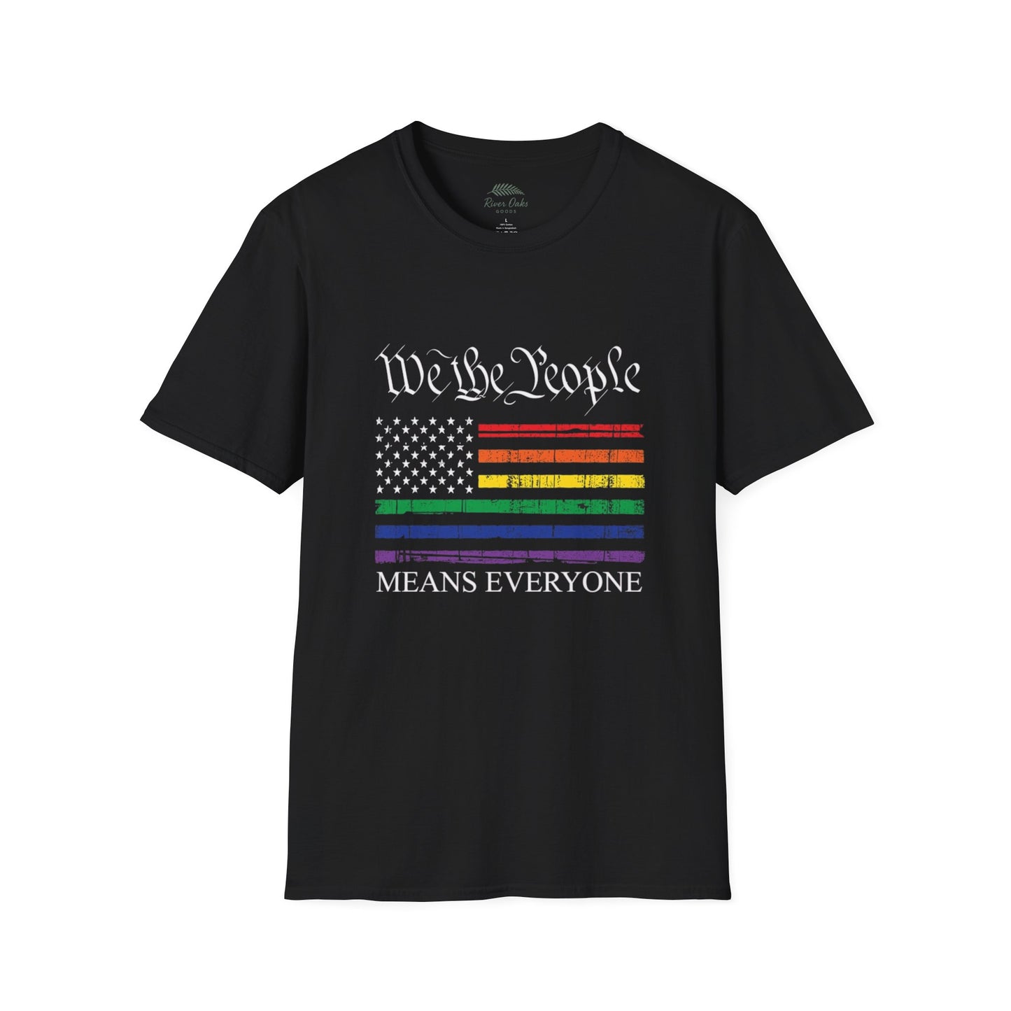 “We The People Means Everyone” Distressed T-Shirt — Rainbow Equality Pride Tee
