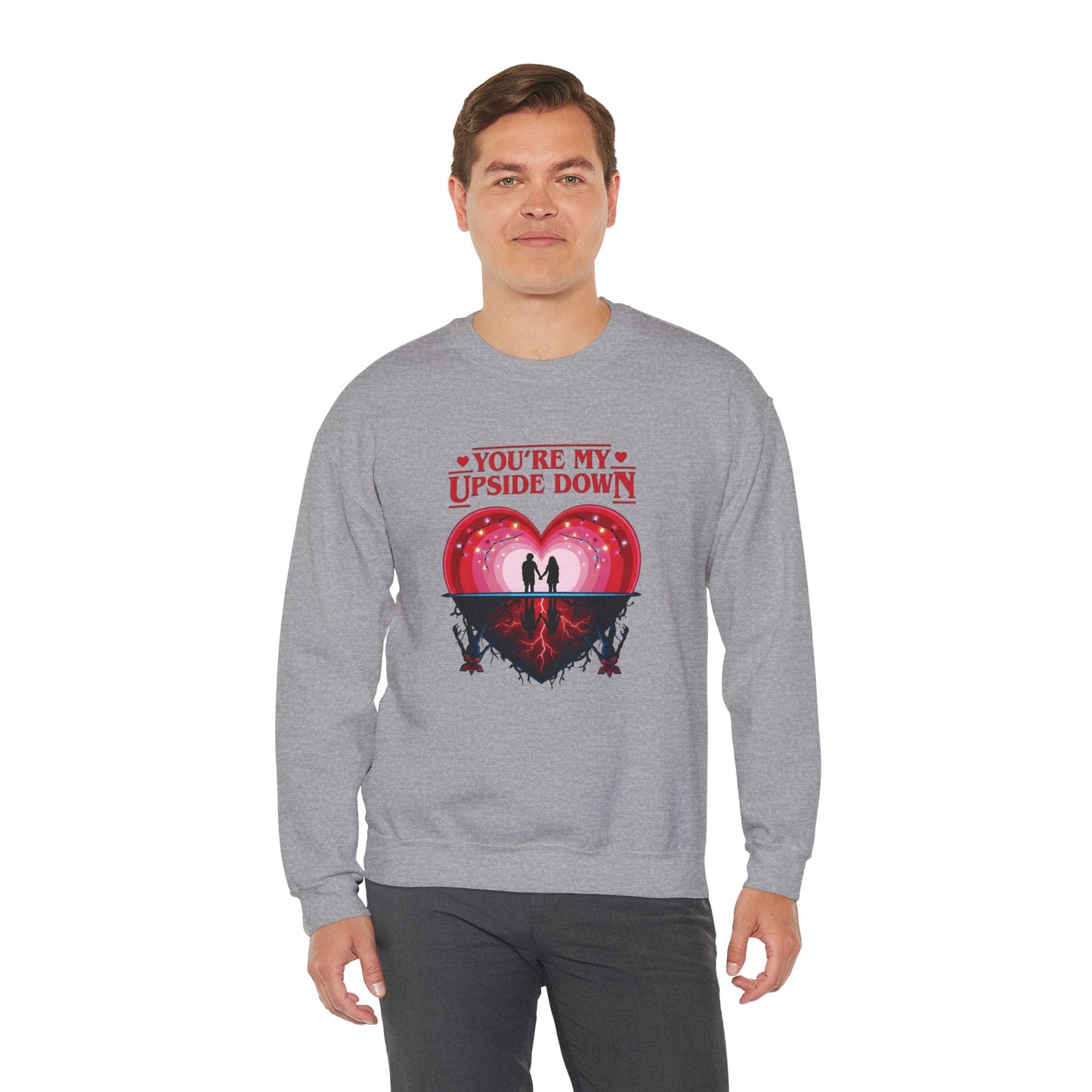 "You’re My Upside Down" Romantic Heart Design Crewneck Sweatshirt