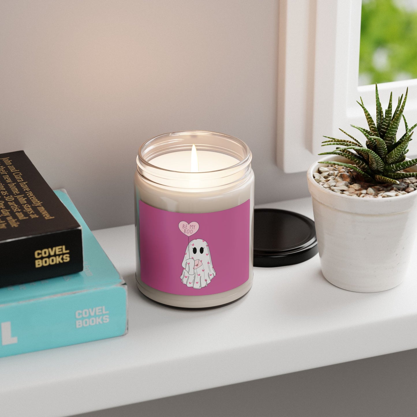 Cute Valentine Ghost “Be My Boo” Pink Jar 9oz Scented Soy Candle
