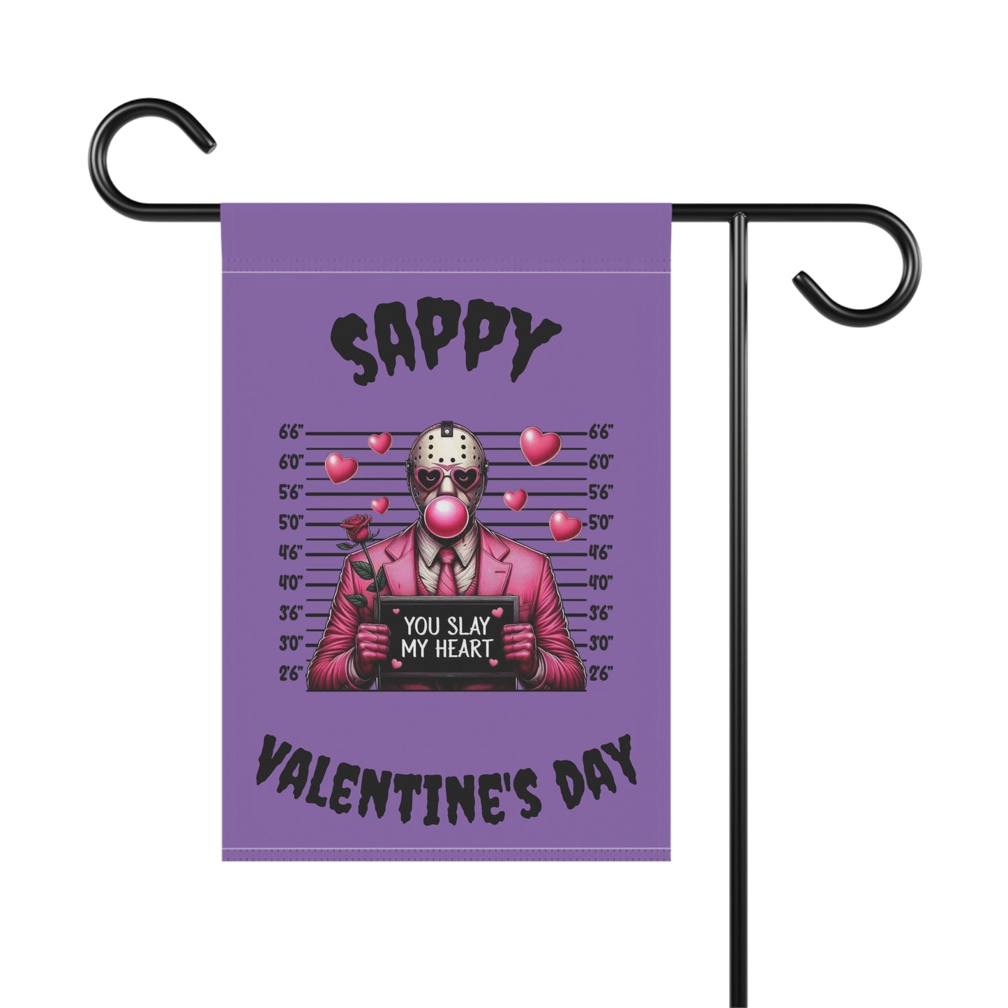 Sappy Valentine's Day Garden Flag – 'You Slay My Heart' Horror Jason Valentine Banner