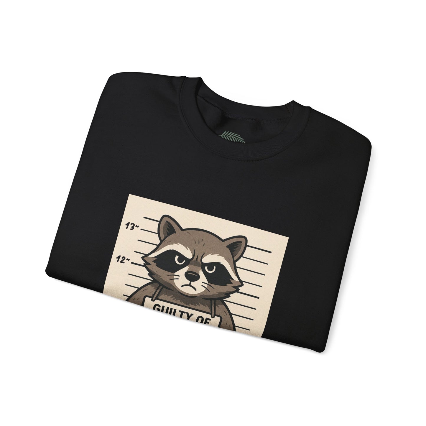 “Guilty of Trashing the ABC Store” Raccoon Unisex Heavy Blend™ Crewneck Sweatshirt