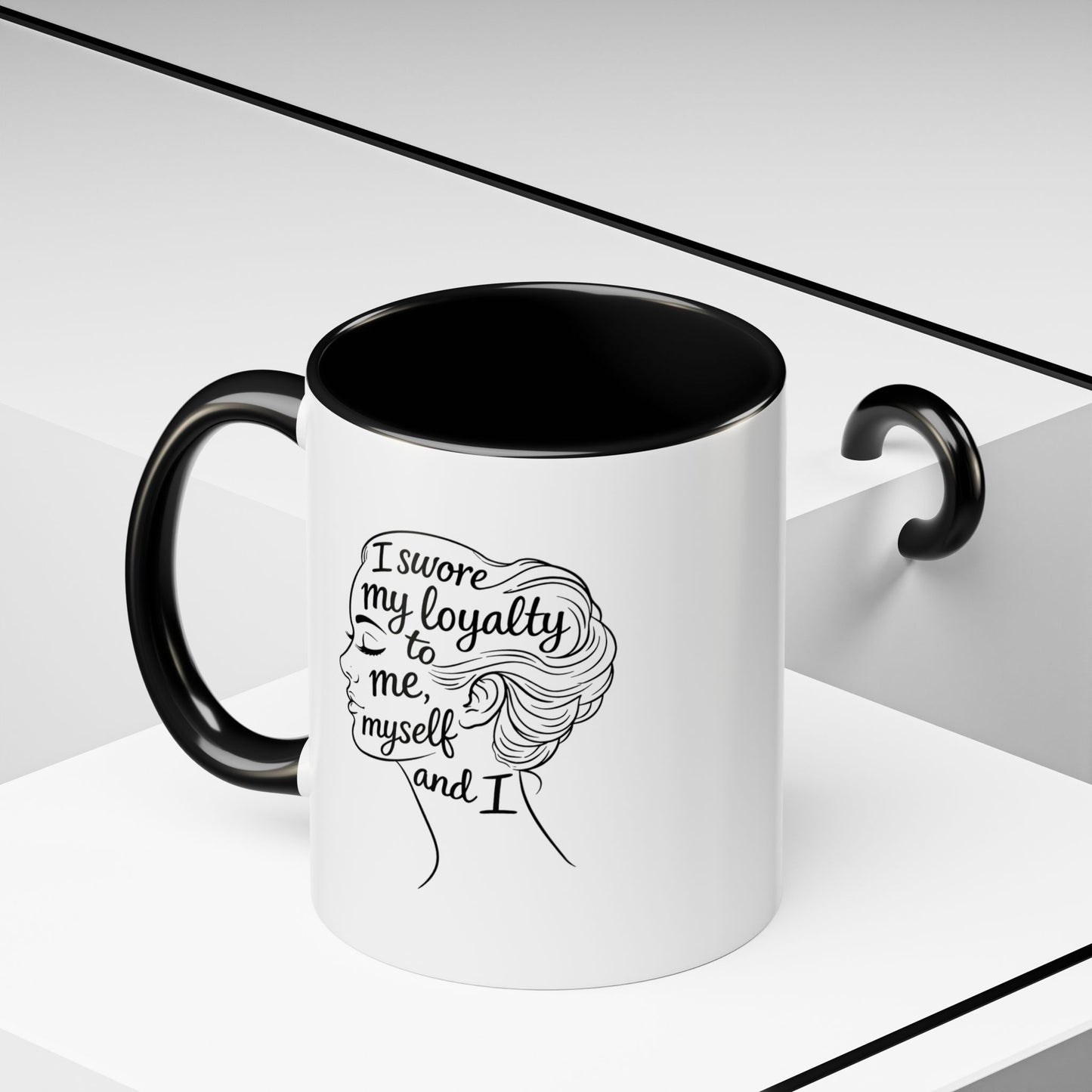 “Me, Myself and I” Line Pop Art Ceramic Accent Coffee Mug (11/15oz)