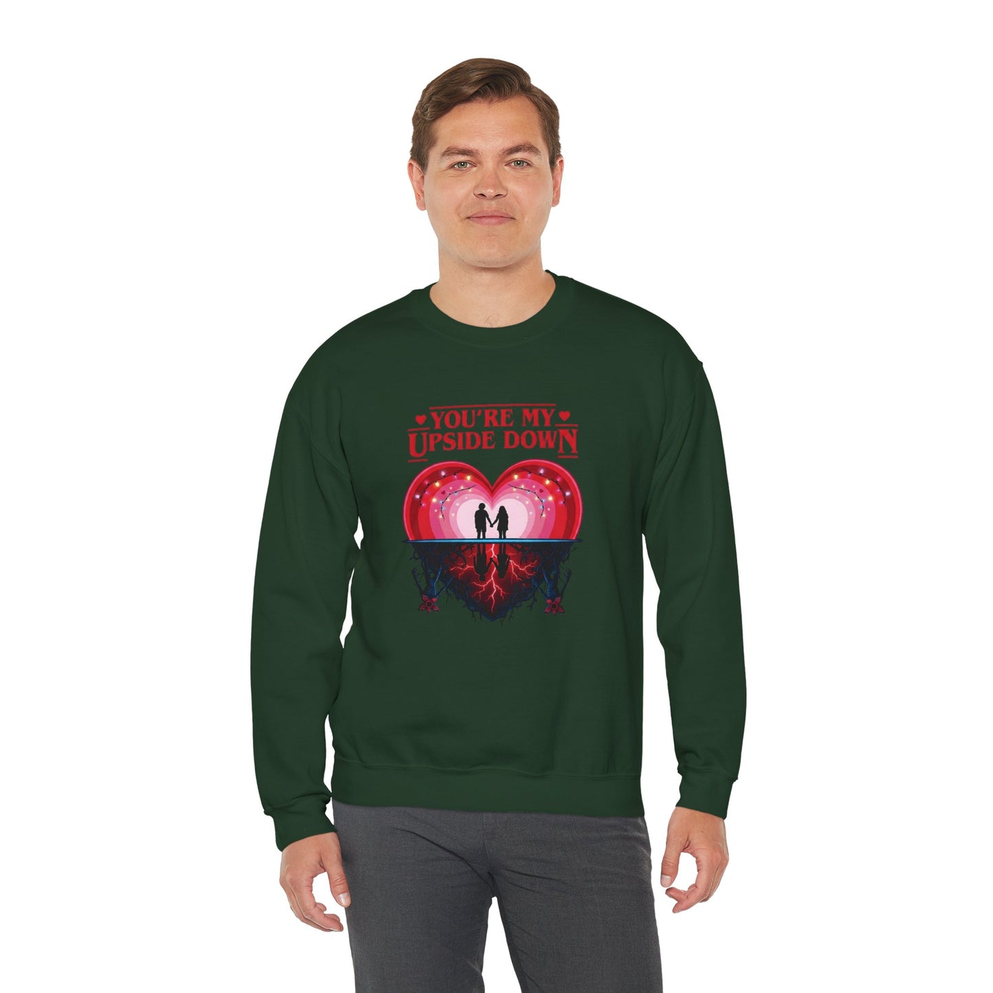 "You’re My Upside Down" Romantic Heart Design Crewneck Sweatshirt