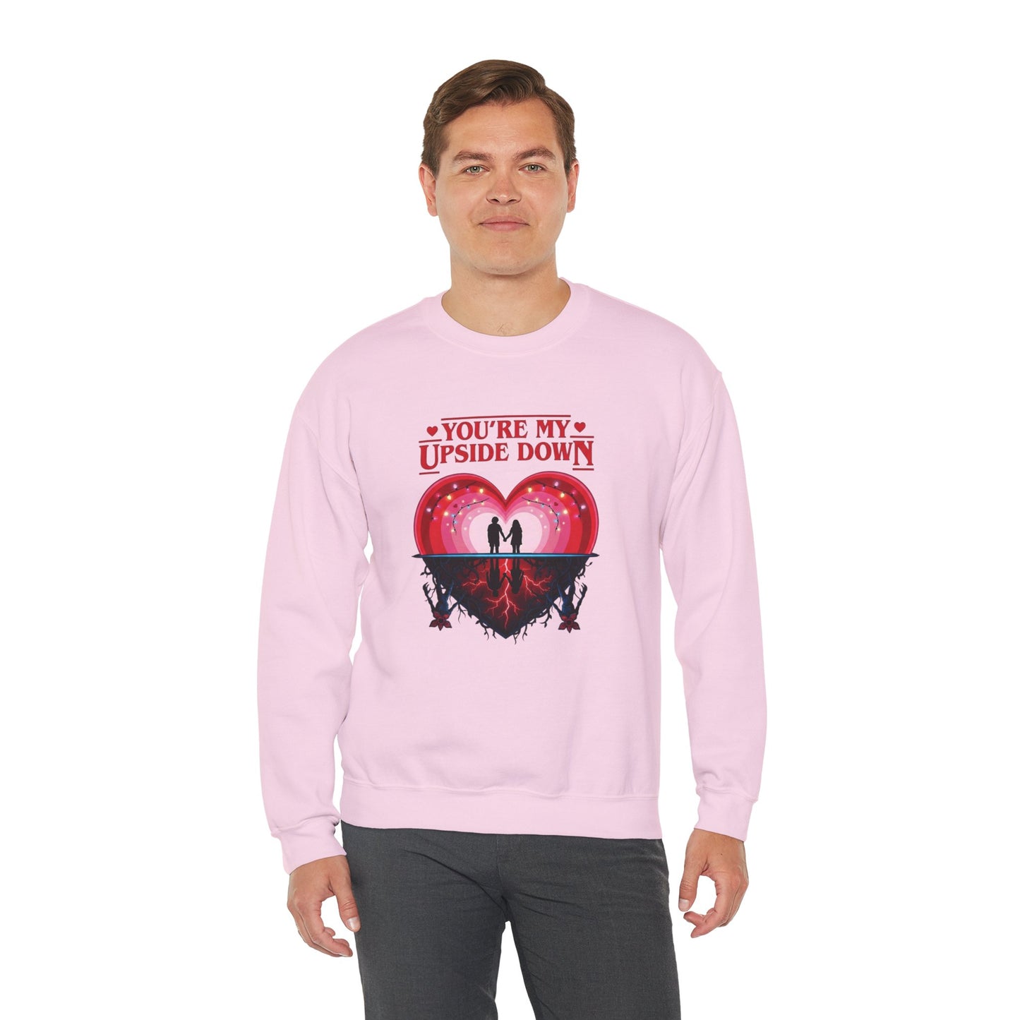 "You’re My Upside Down" Romantic Heart Design Crewneck Sweatshirt