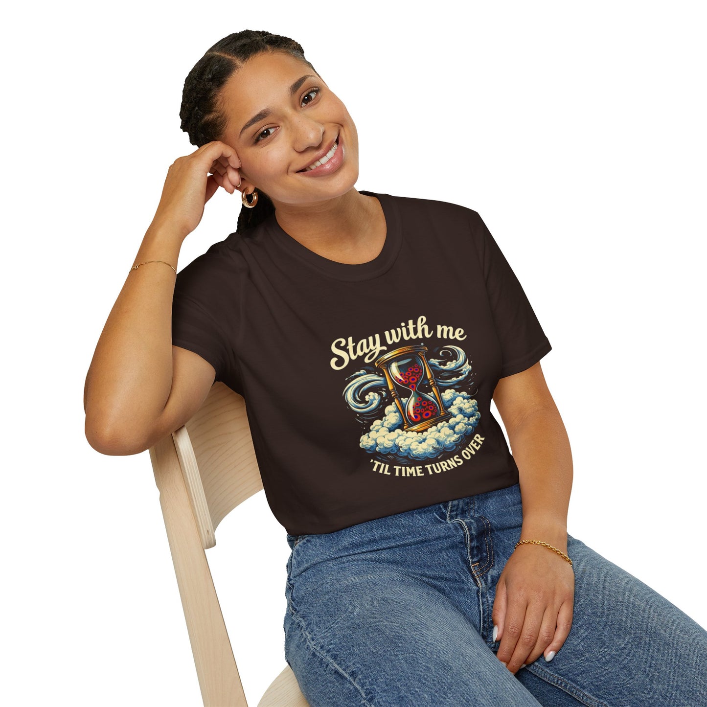 "Stay with Me ‘Til Time Turns Over" Retro Silver Cloud Hourglass Donut Graphic Phish T-Shirt