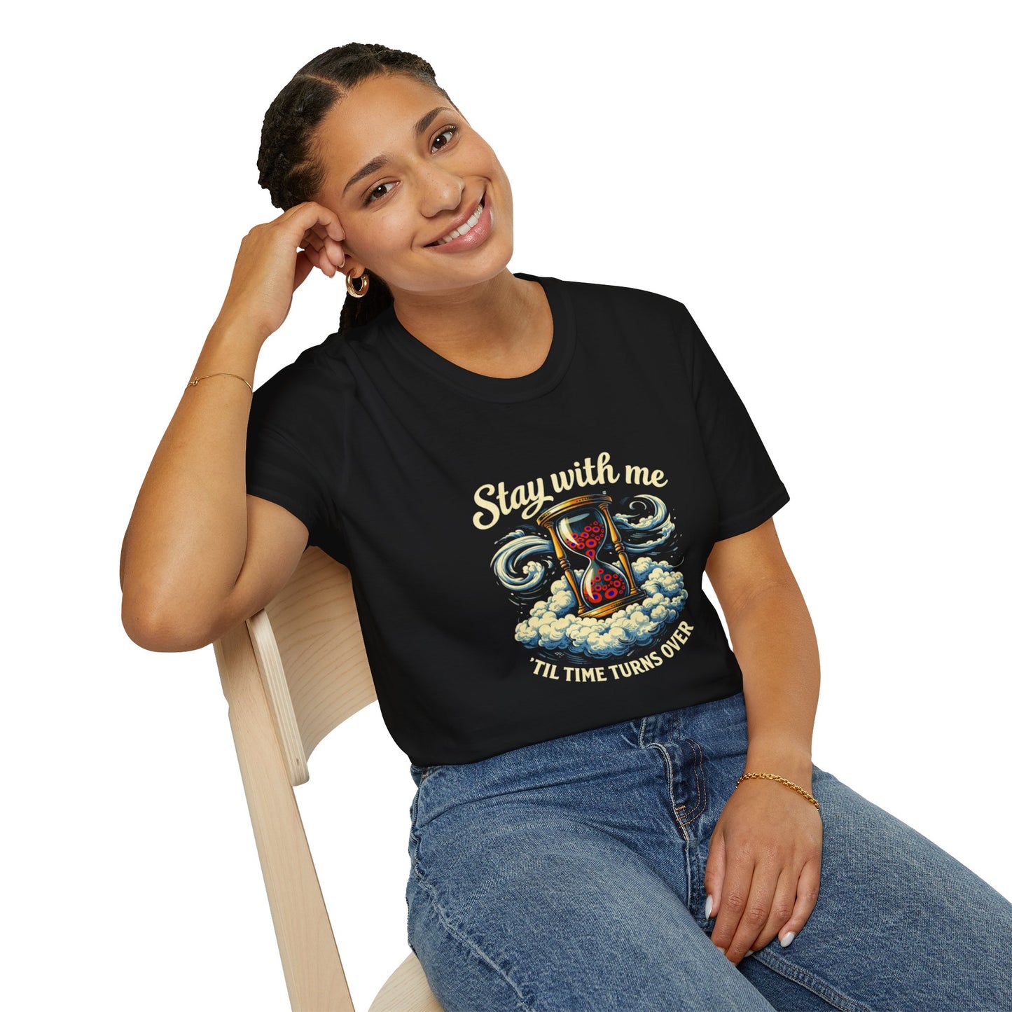 "Stay with Me ‘Til Time Turns Over" Retro Silver Cloud Hourglass Donut Graphic Phish T-Shirt