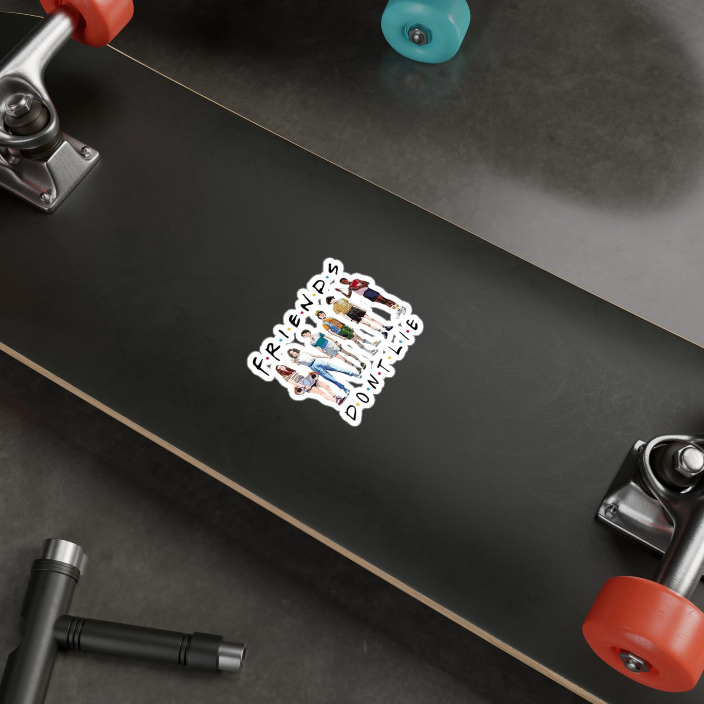 Kiss-Cut Vinyl Sticker — “Friends Don’t Lie” Stranger Squad Design