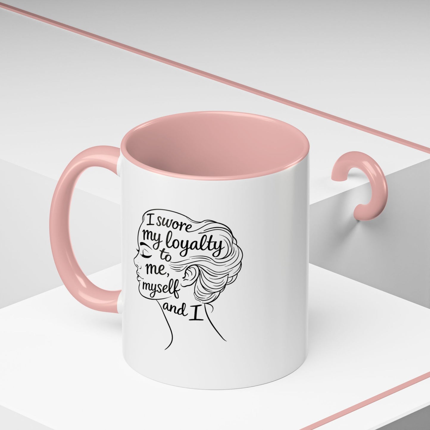 “Me, Myself and I” Line Pop Art Ceramic Accent Coffee Mug (11/15oz)