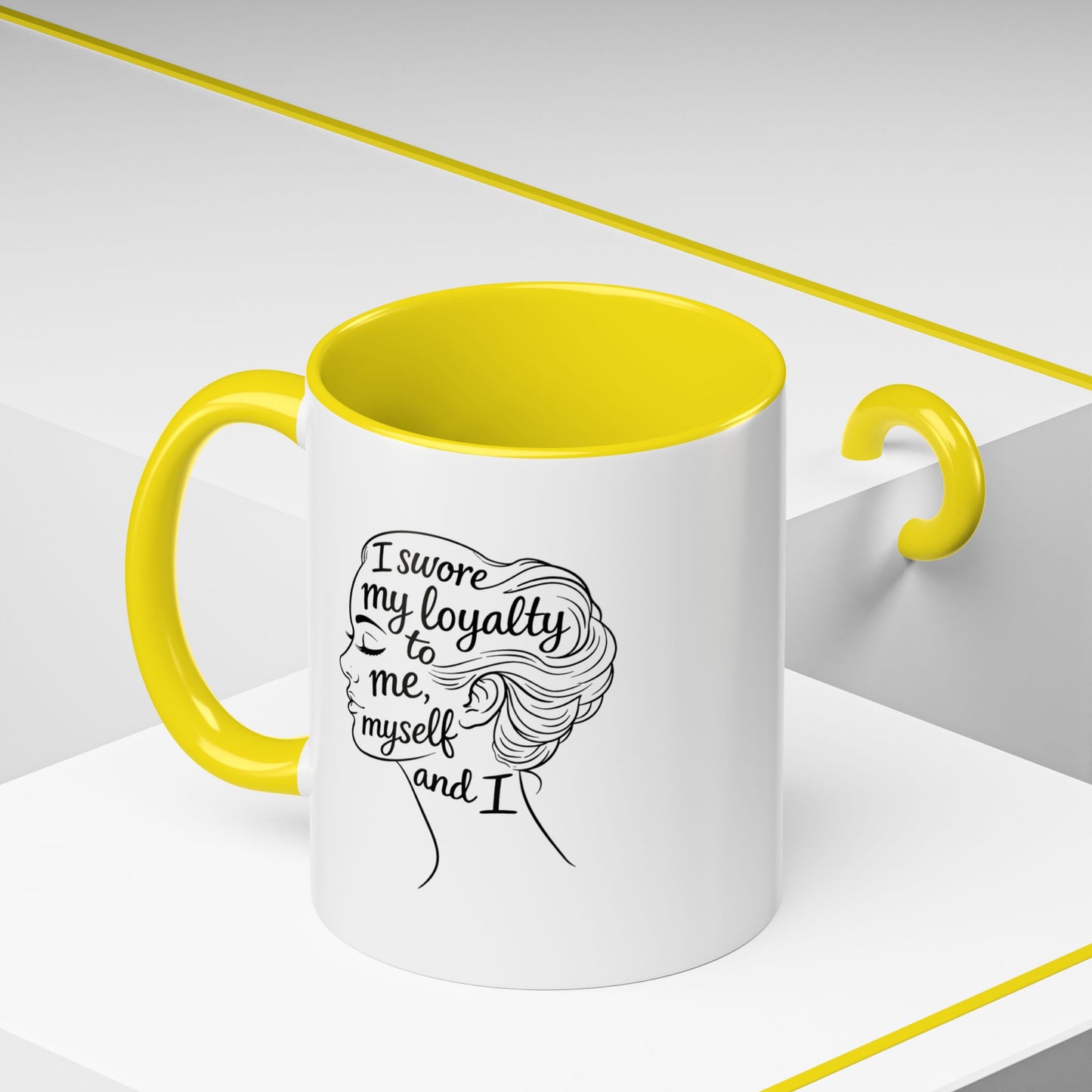 “Me, Myself and I” Line Pop Art Ceramic Accent Coffee Mug (11/15oz)