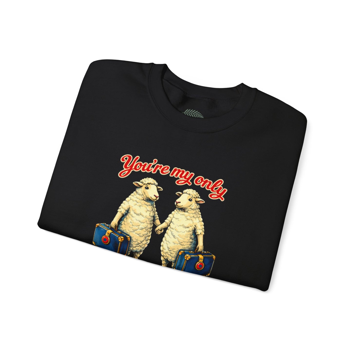 Crewneck Sweatshirt — “You’re My Only True Sweet One” Vintage Sheep Couples Design