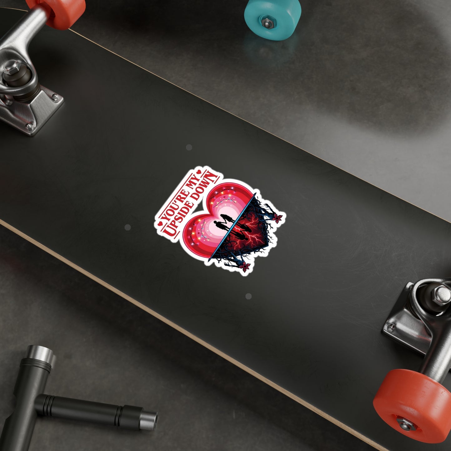 Romantic 'You're My Upside Down' Heart Vinyl Sticker